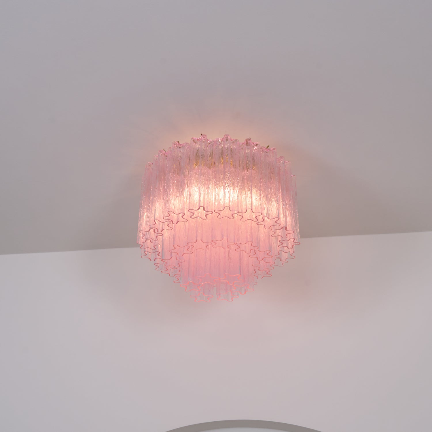 Aurora Ceiling Lamp Murano Pink Glass Vintage - Letslighting