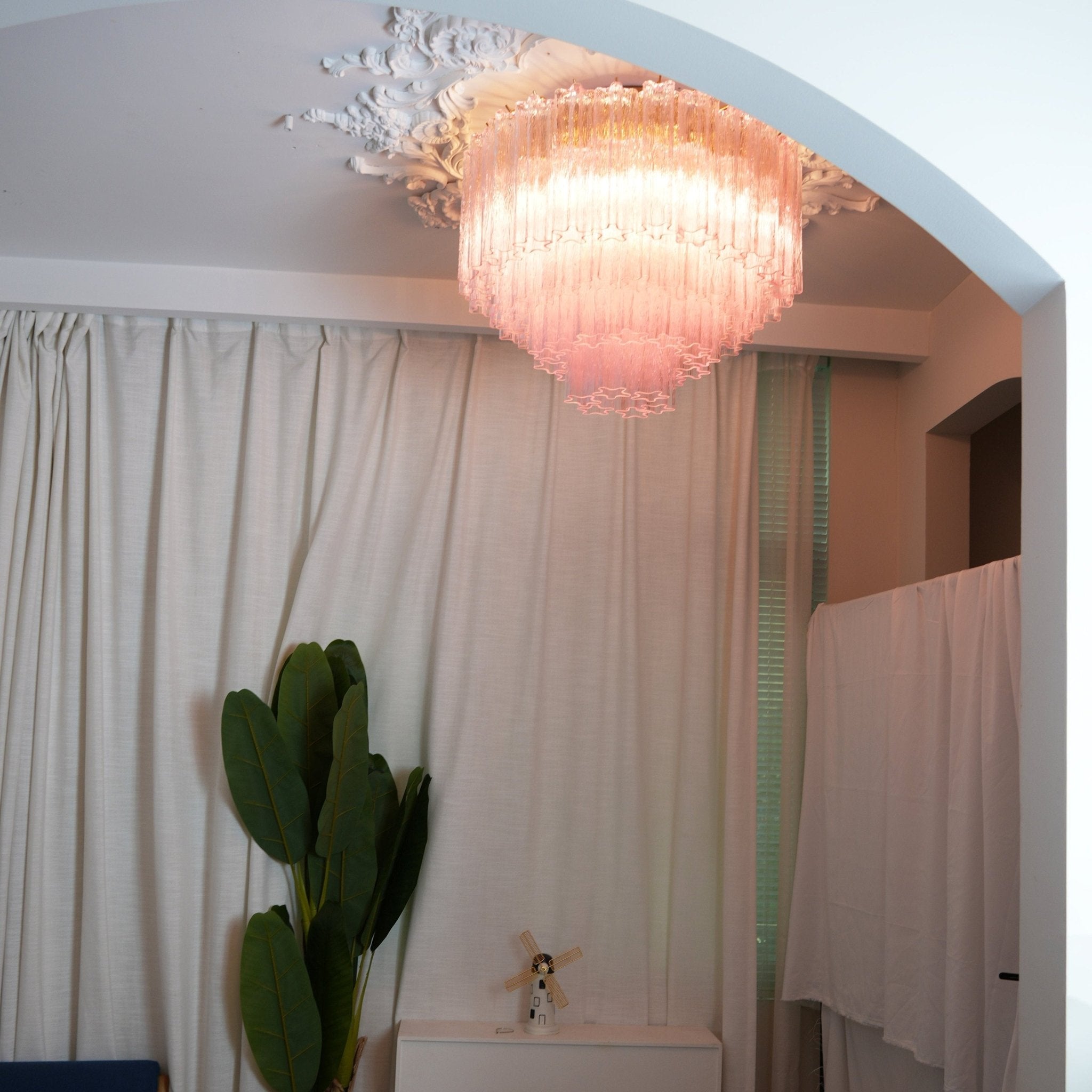Aurora Ceiling Lamp Murano Pink Glass Vintage - Letslighting