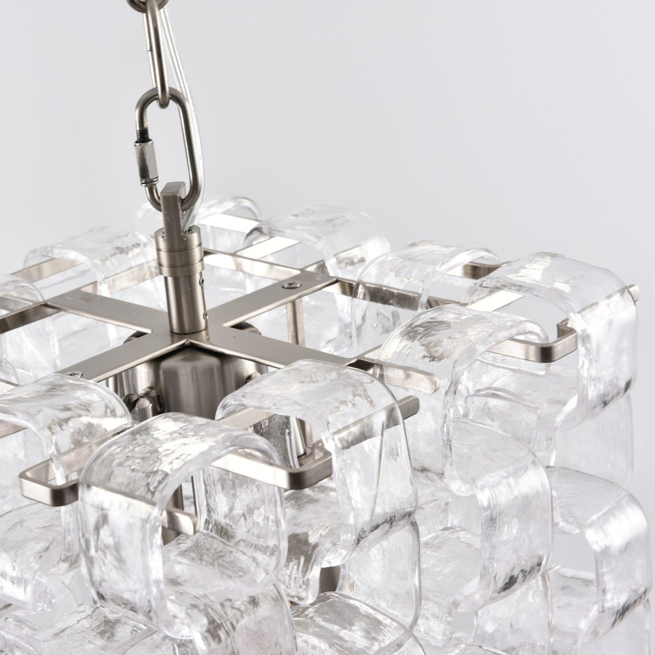 Aurora Chandelier Murano Glass Interlocking Geometric - Letslighting