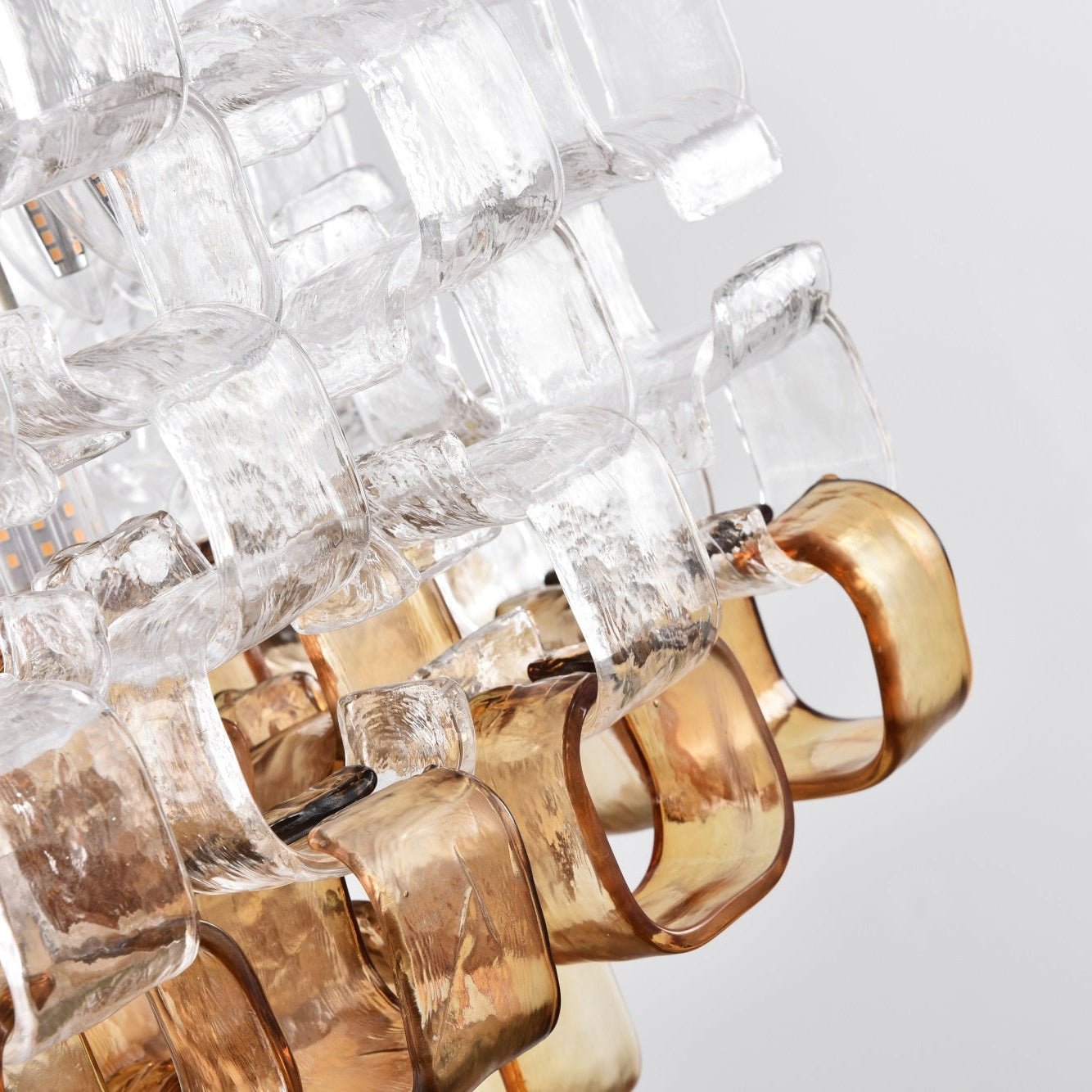 Aurora Chandelier Murano Glass Interlocking Geometric - Letslighting