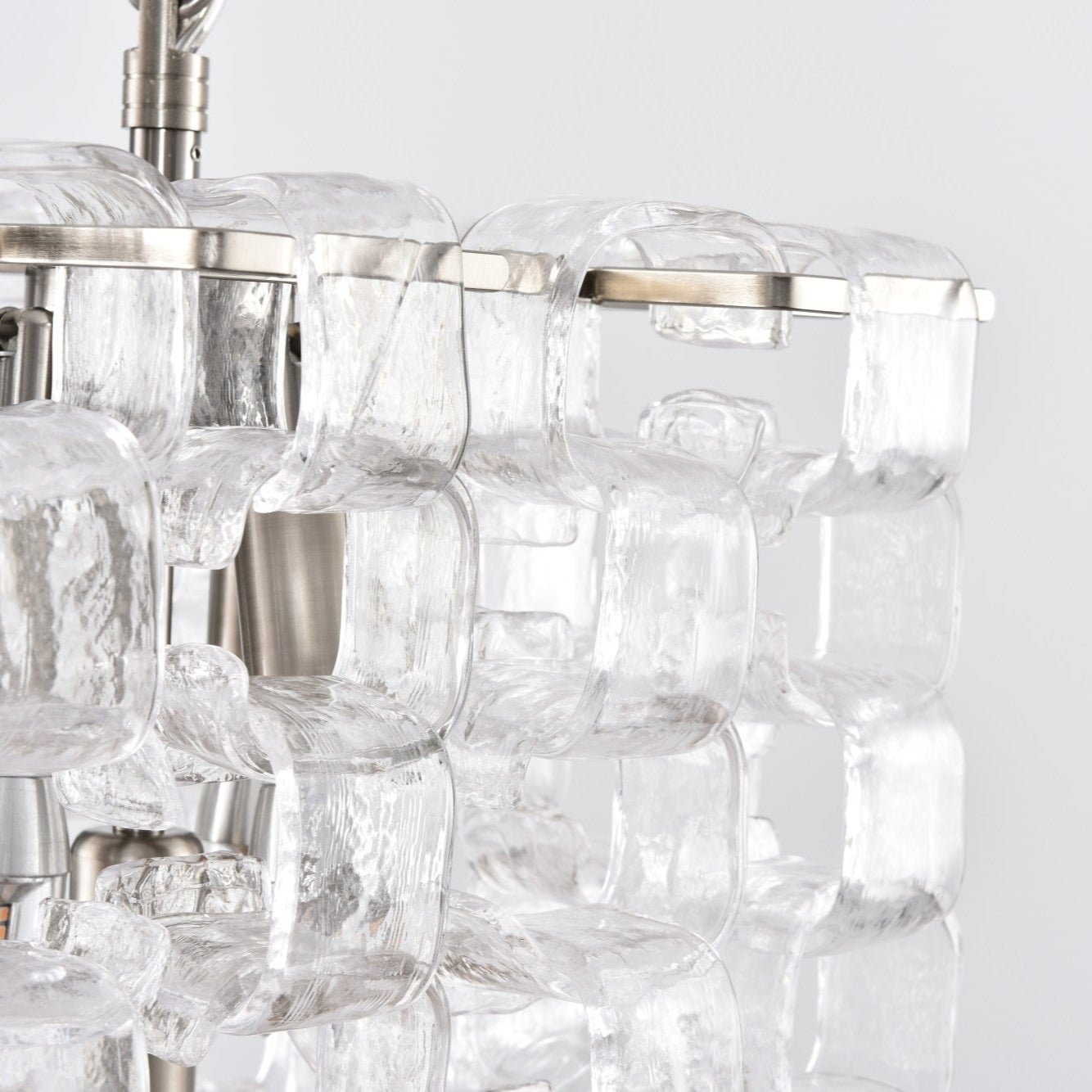 Aurora Chandelier Murano Glass Interlocking Geometric - Letslighting