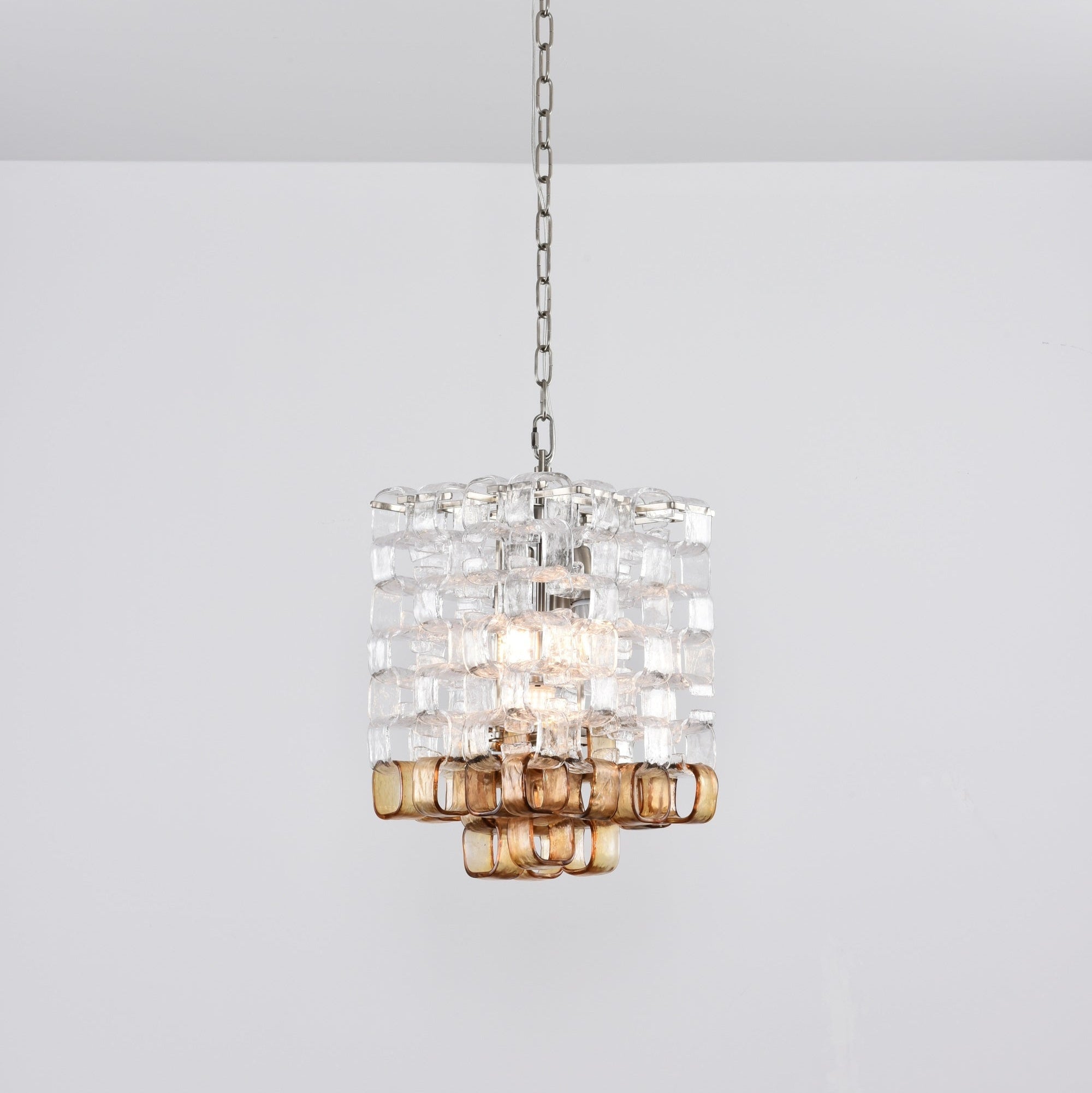 Aurora Chandelier Murano Glass Interlocking Geometric - Letslighting