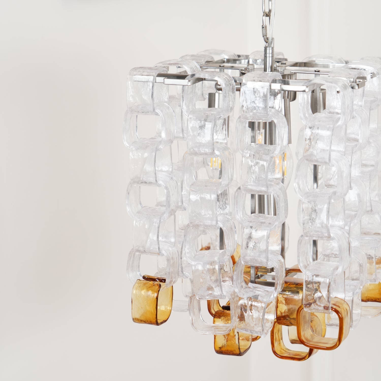 Aurora Chandelier Murano Glass Interlocking Geometric - Letslighting