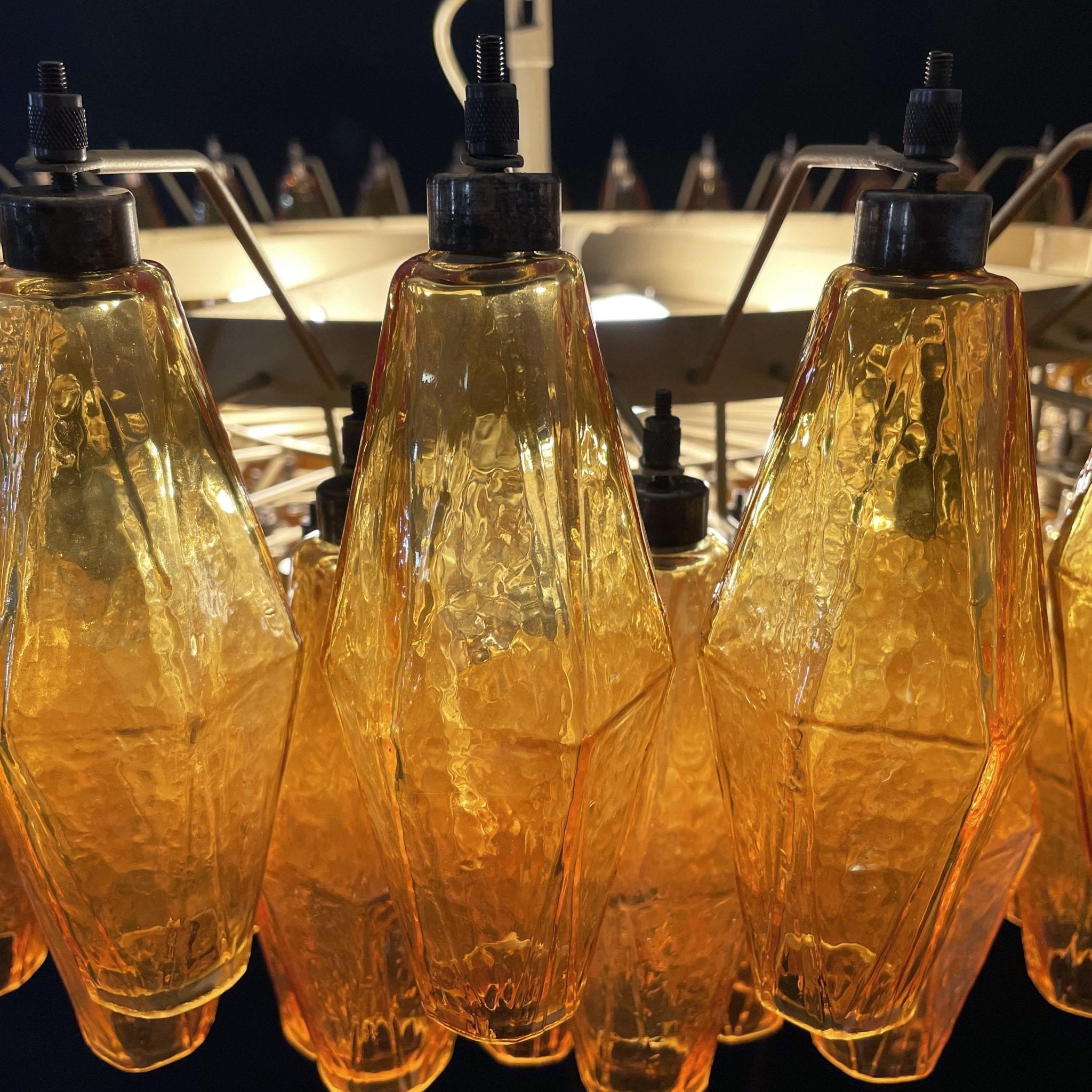Murano Chandelier Amber Layered Oval - Letslighting