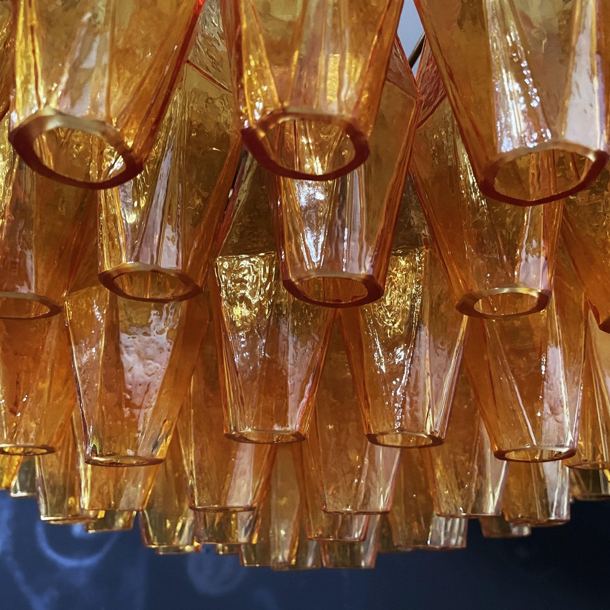 Murano Chandelier Amber Layered Oval - Letslighting