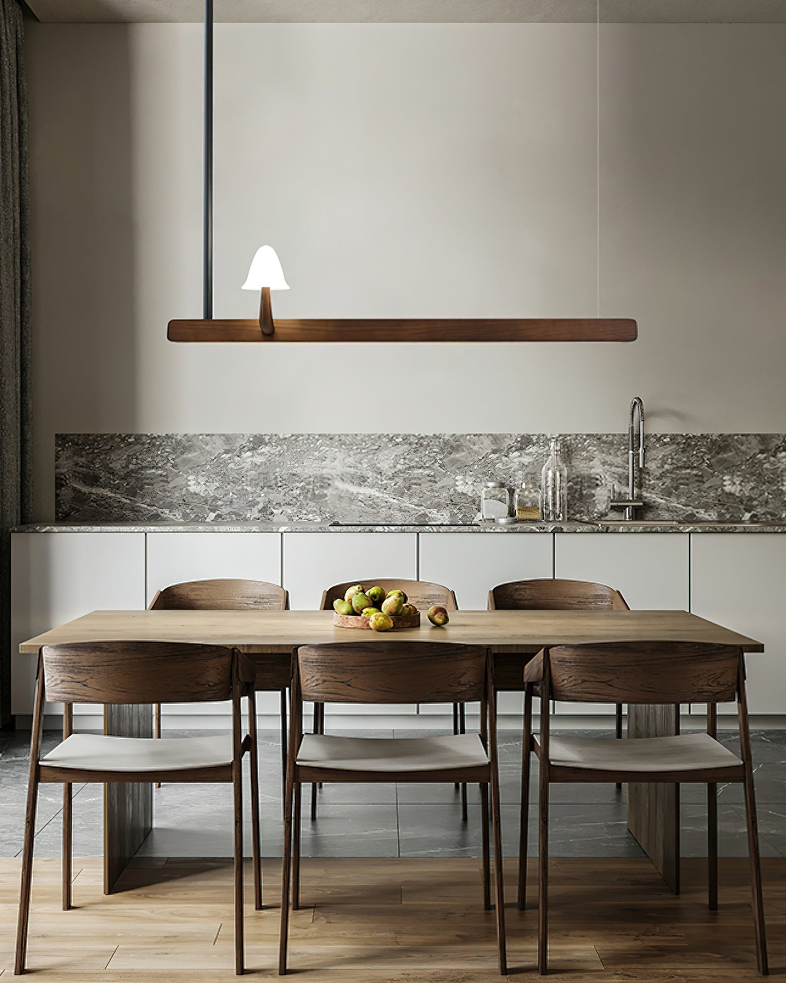 Lustra Chandelier Mushroom Wooden Minimalist Modern - Letslighting