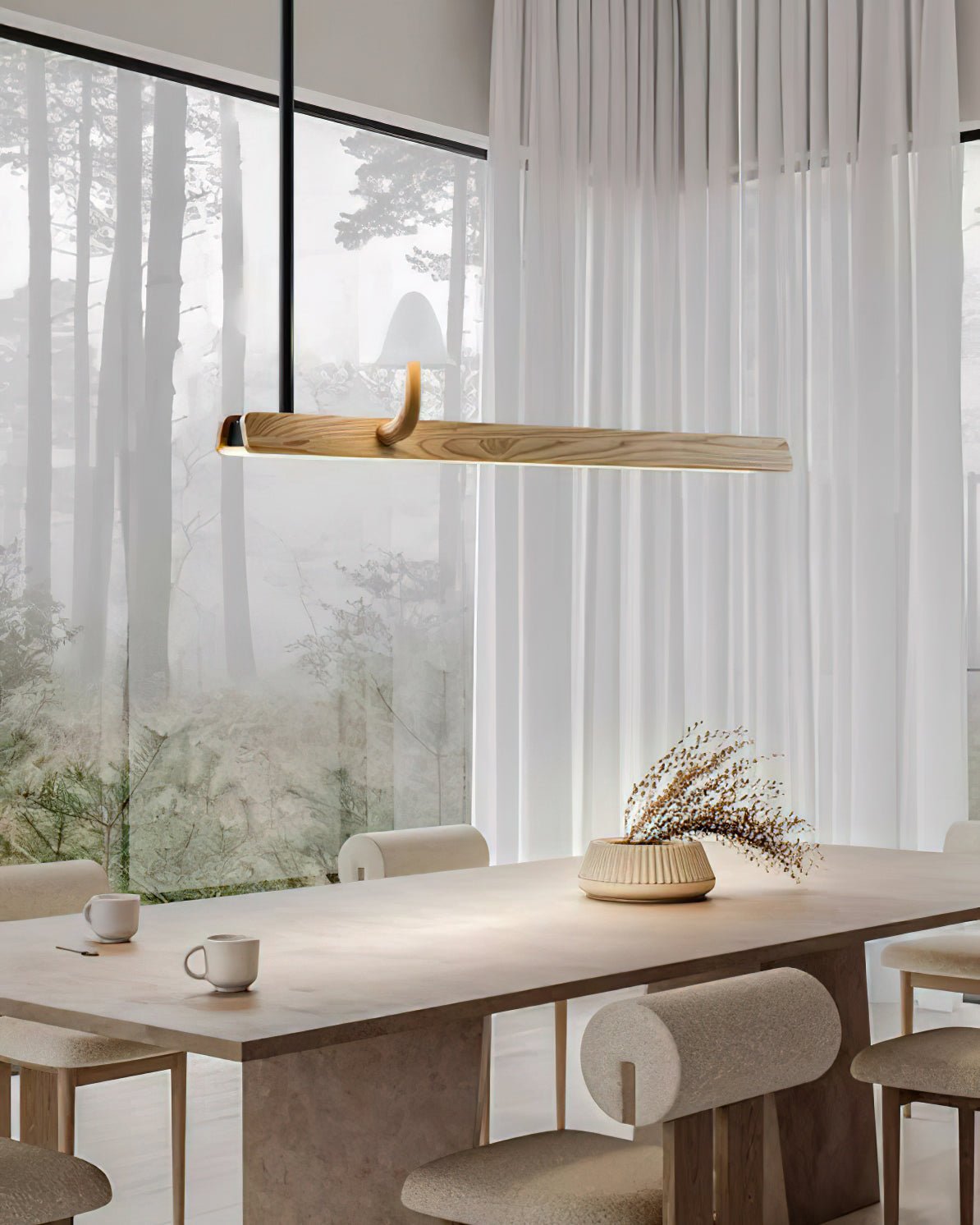 Lustra Chandelier Mushroom Wooden Minimalist Modern - Letslighting