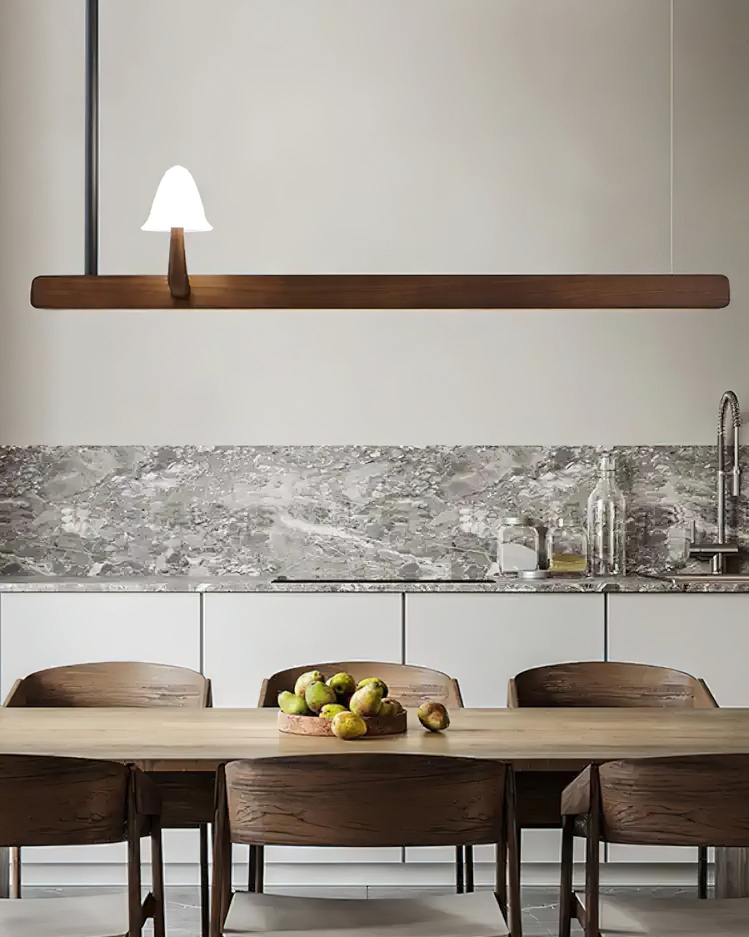 Lustra Chandelier Mushroom Wooden Minimalist Modern - Letslighting