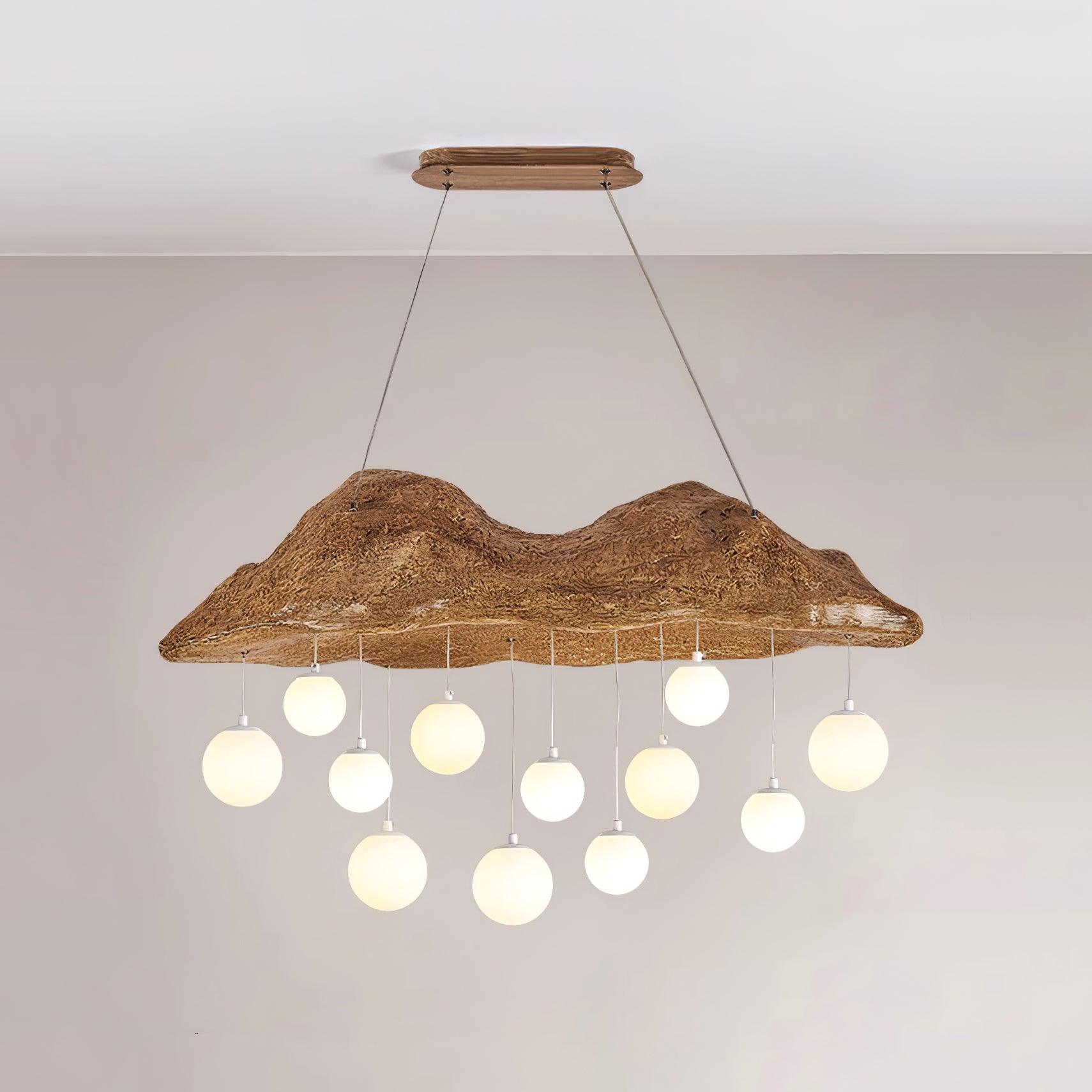 Mushroom Cloud Chandelier Perforated Canopy Globes - Letslighting