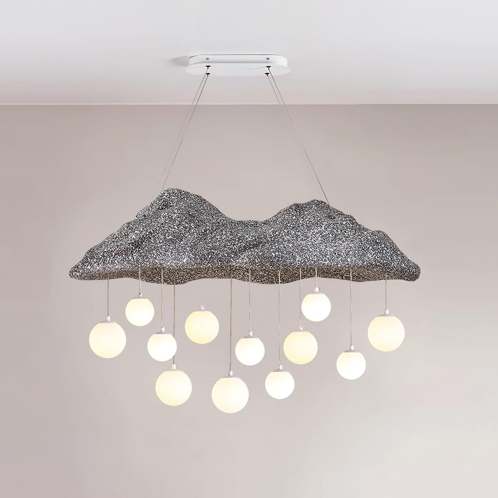 Mushroom Cloud Chandelier Perforated Canopy Globes - Letslighting