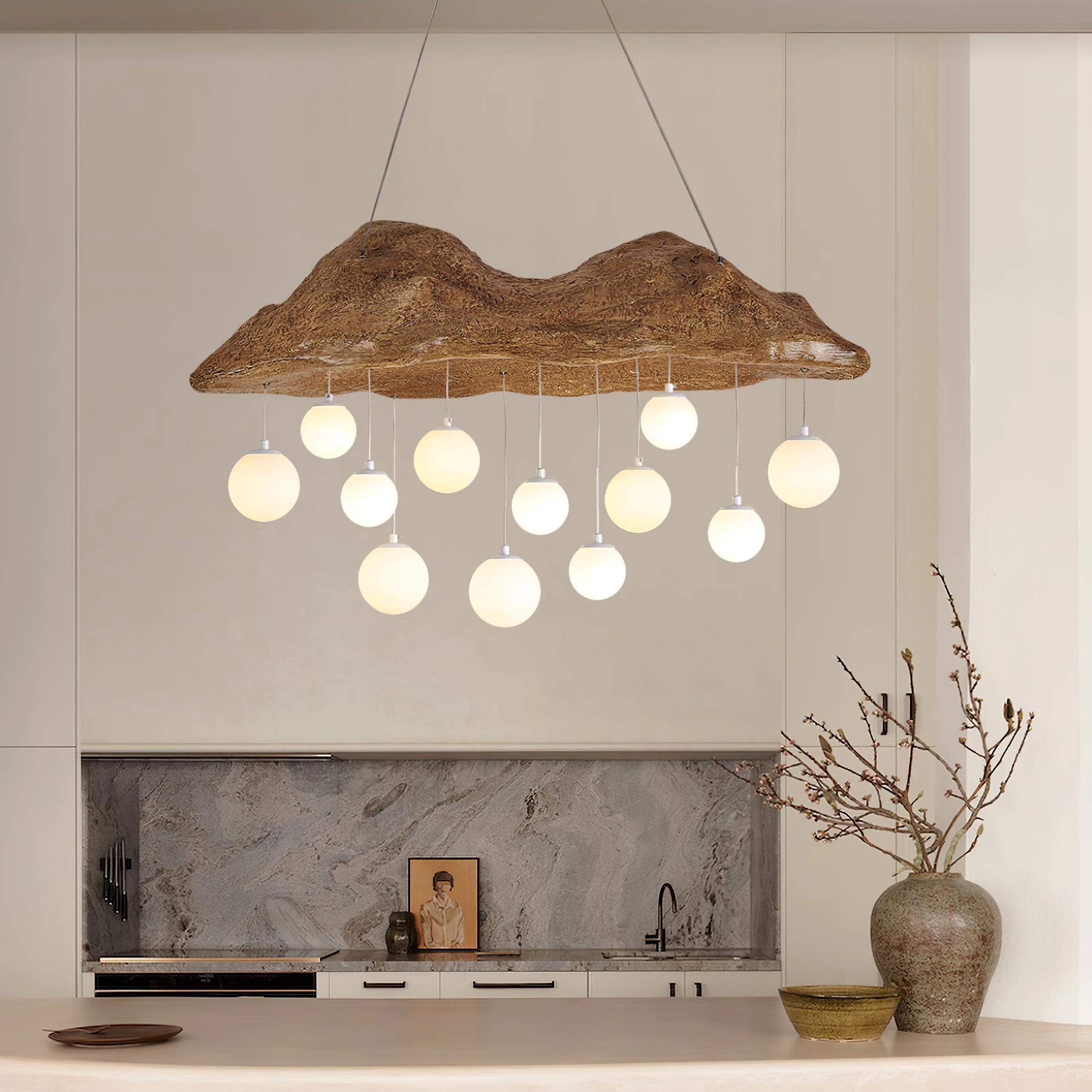 Mushroom Cloud Chandelier Perforated Canopy Globes - Letslighting