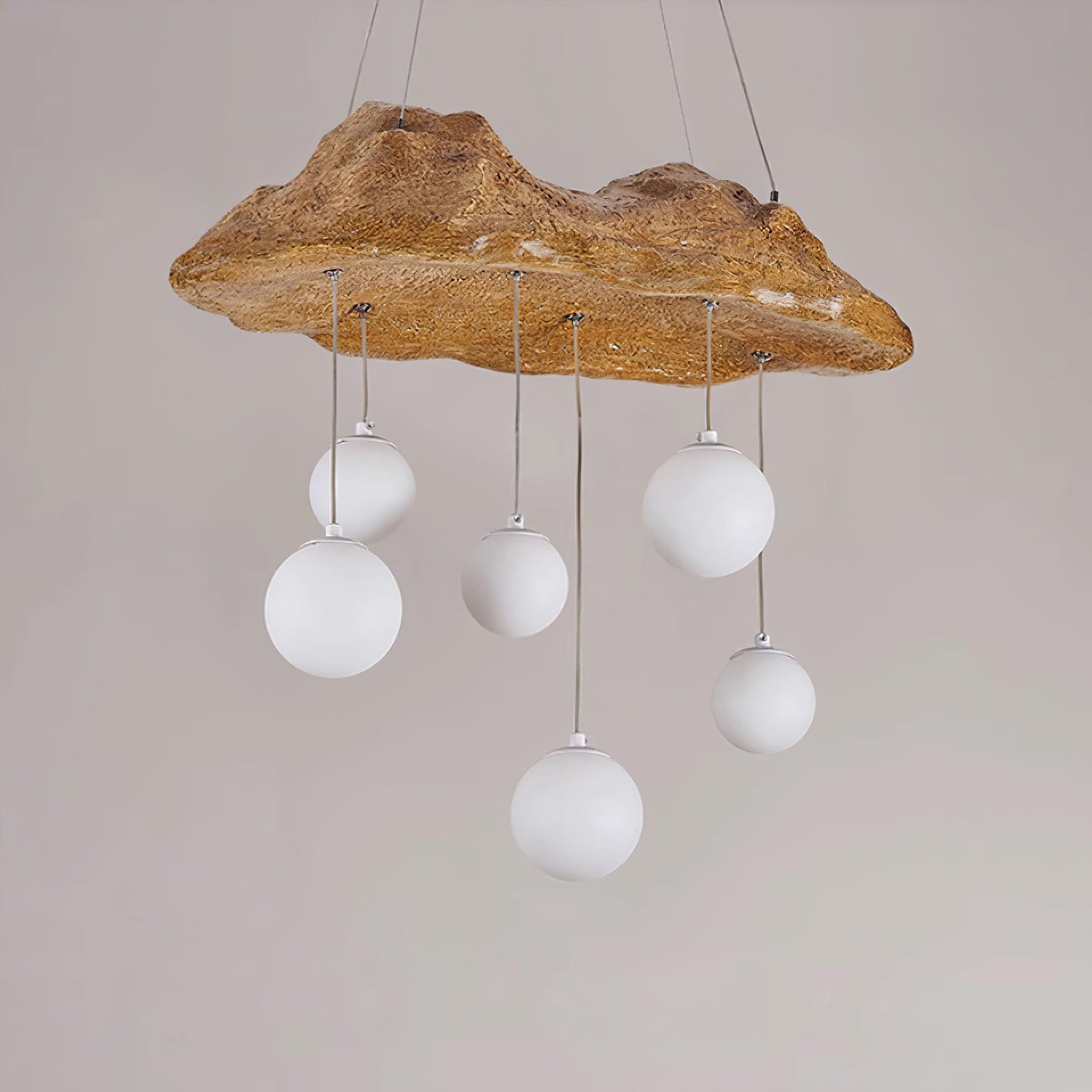 Mushroom Cloud Chandelier Perforated Canopy Globes - Letslighting