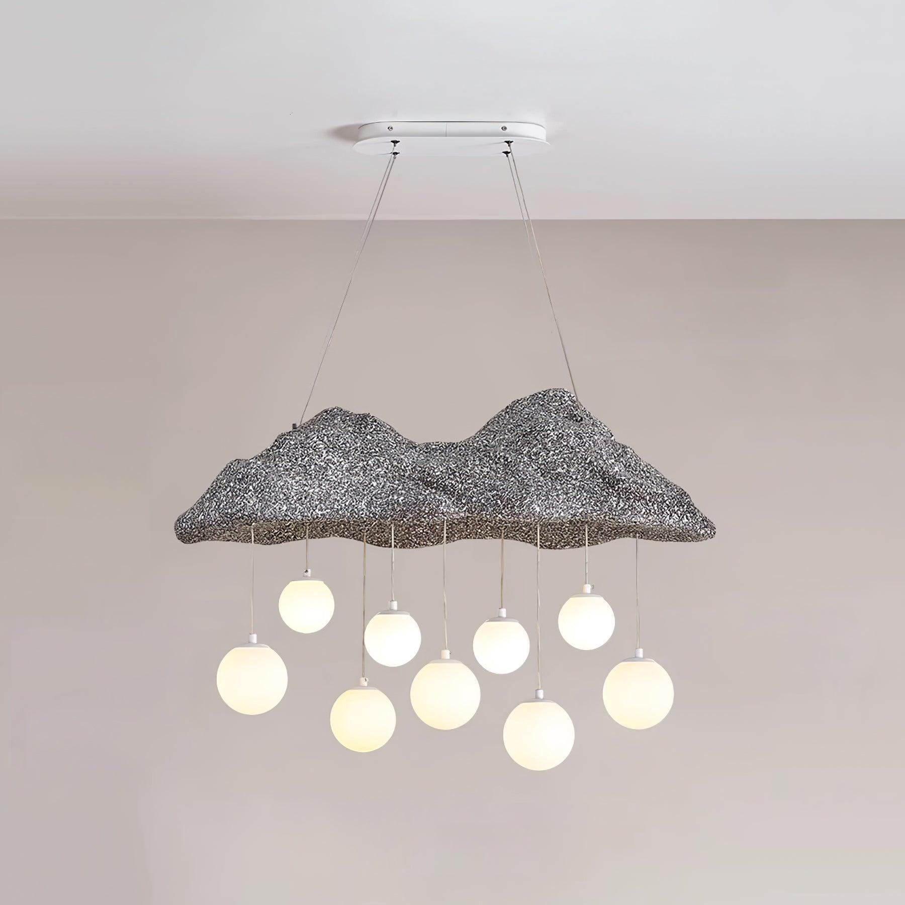 Mushroom Cloud Chandelier Perforated Canopy Globes - Letslighting