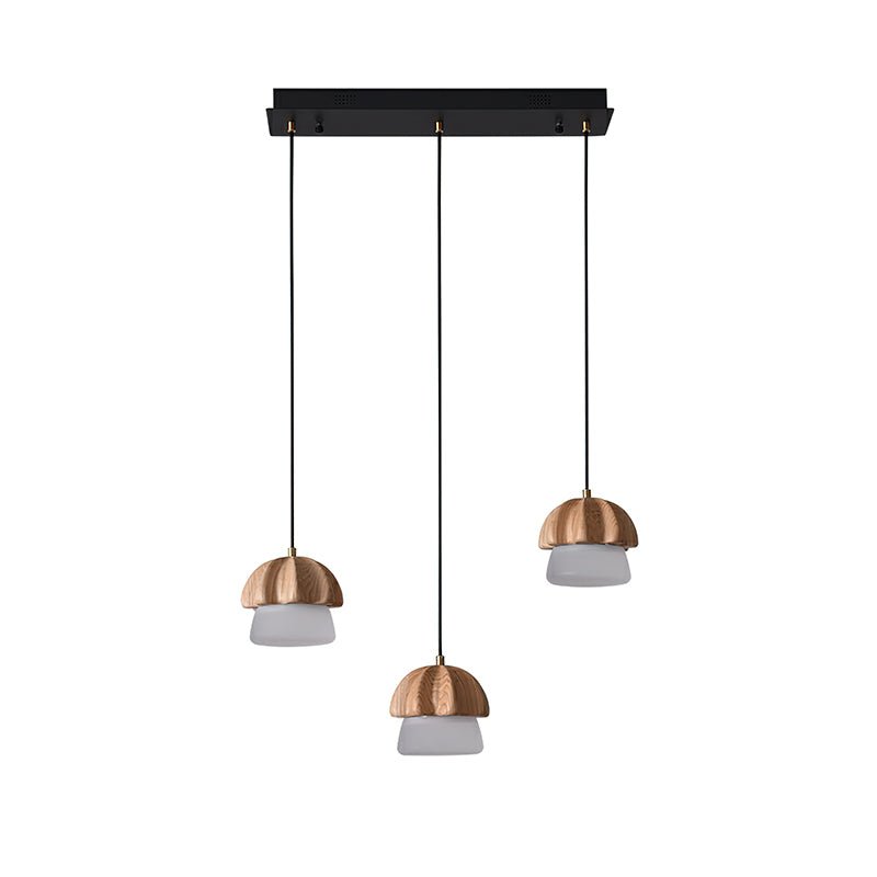 Lustra Pendant Lamp Mushroom Cluster Wood & Glass - Letslighting
