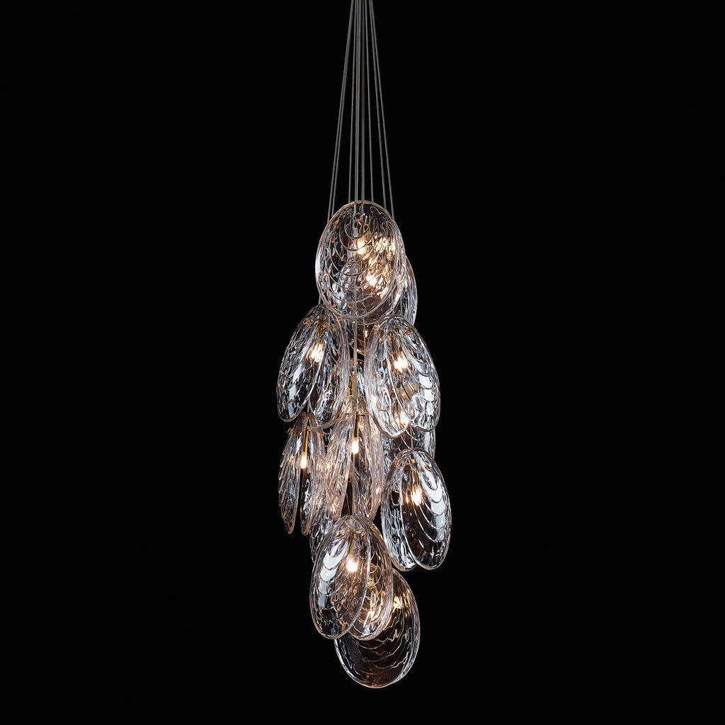Mussels Modern Metal & Glass Chandelier