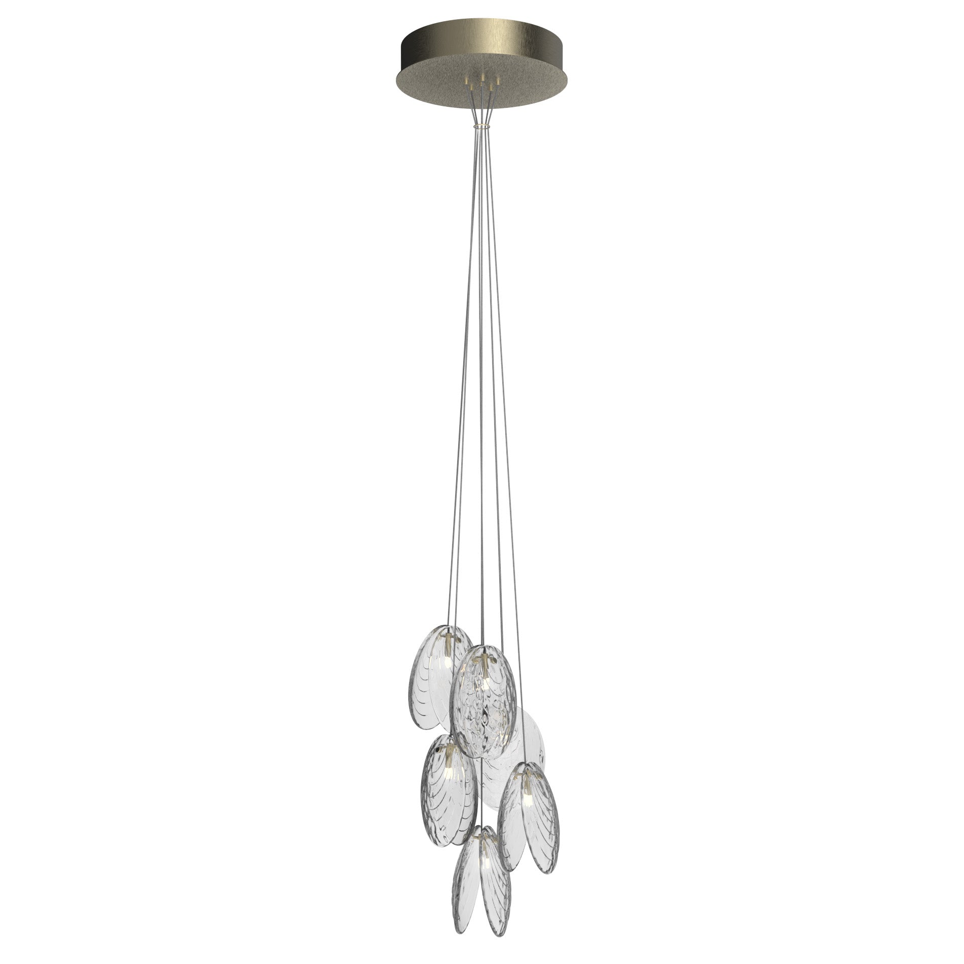 Mussels Modern Metal & Glass Chandelier