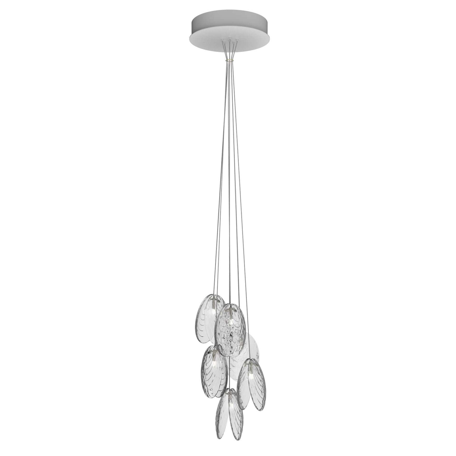 Mussels Modern Metal & Glass Chandelier