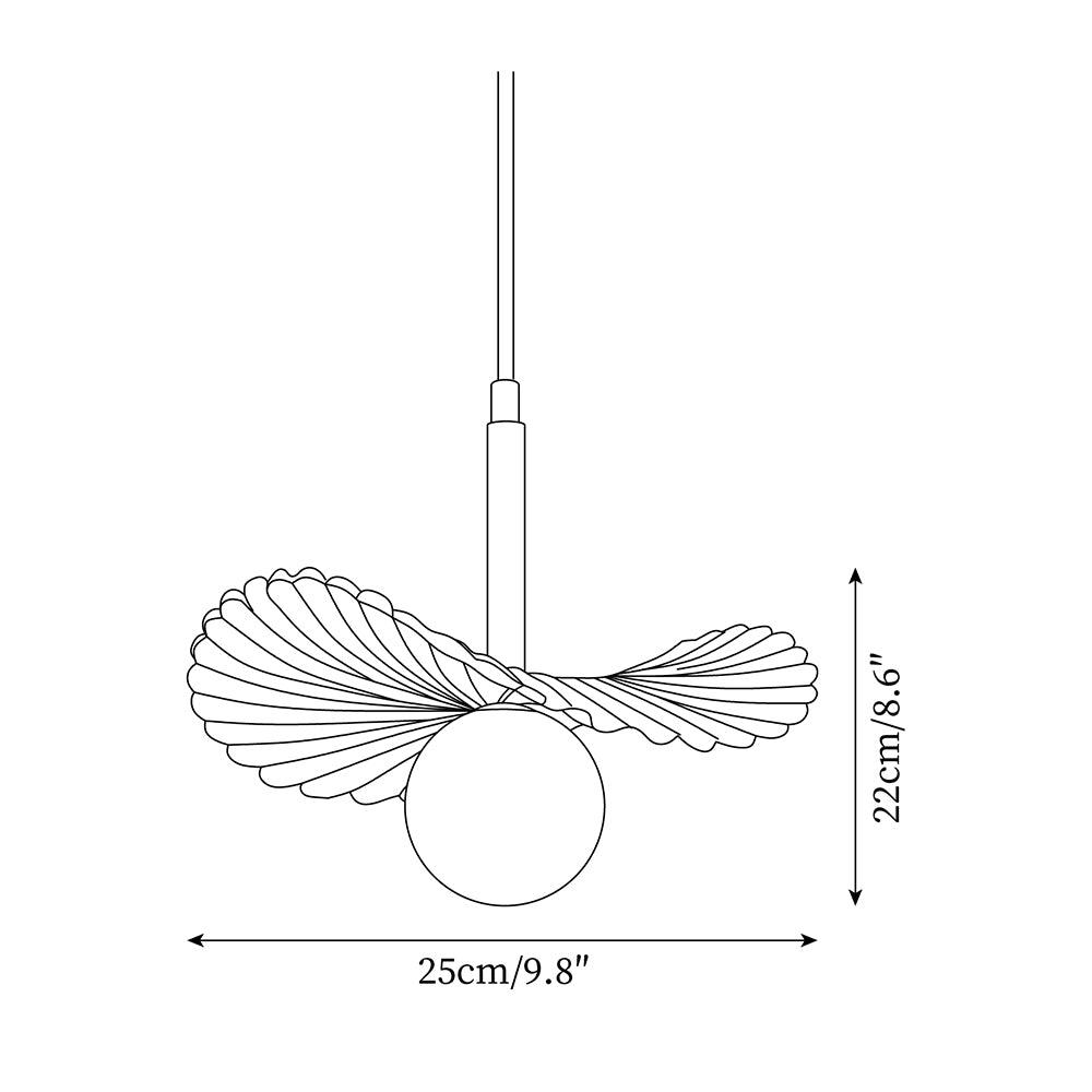 Myrna Pendant Lamp Fan Shaped Organic Minimalist - Letslighting