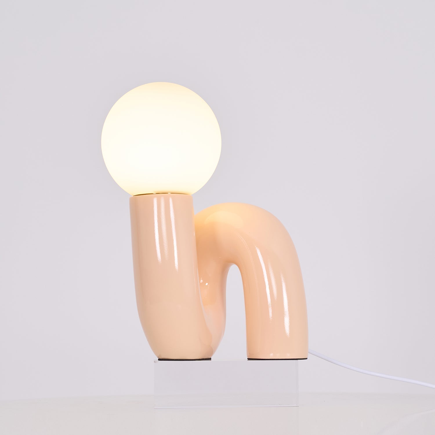 Table Lamp Playful N Shape All White - Letslighting