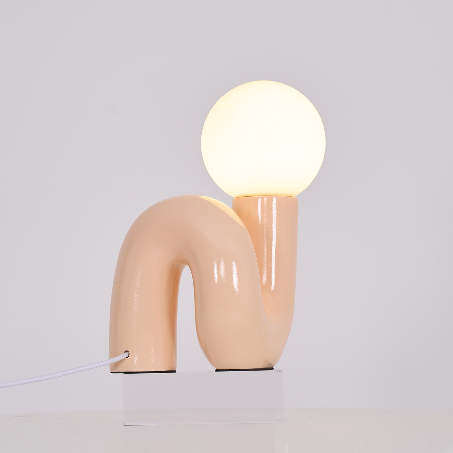 Table Lamp Playful N Shape All White - Letslighting