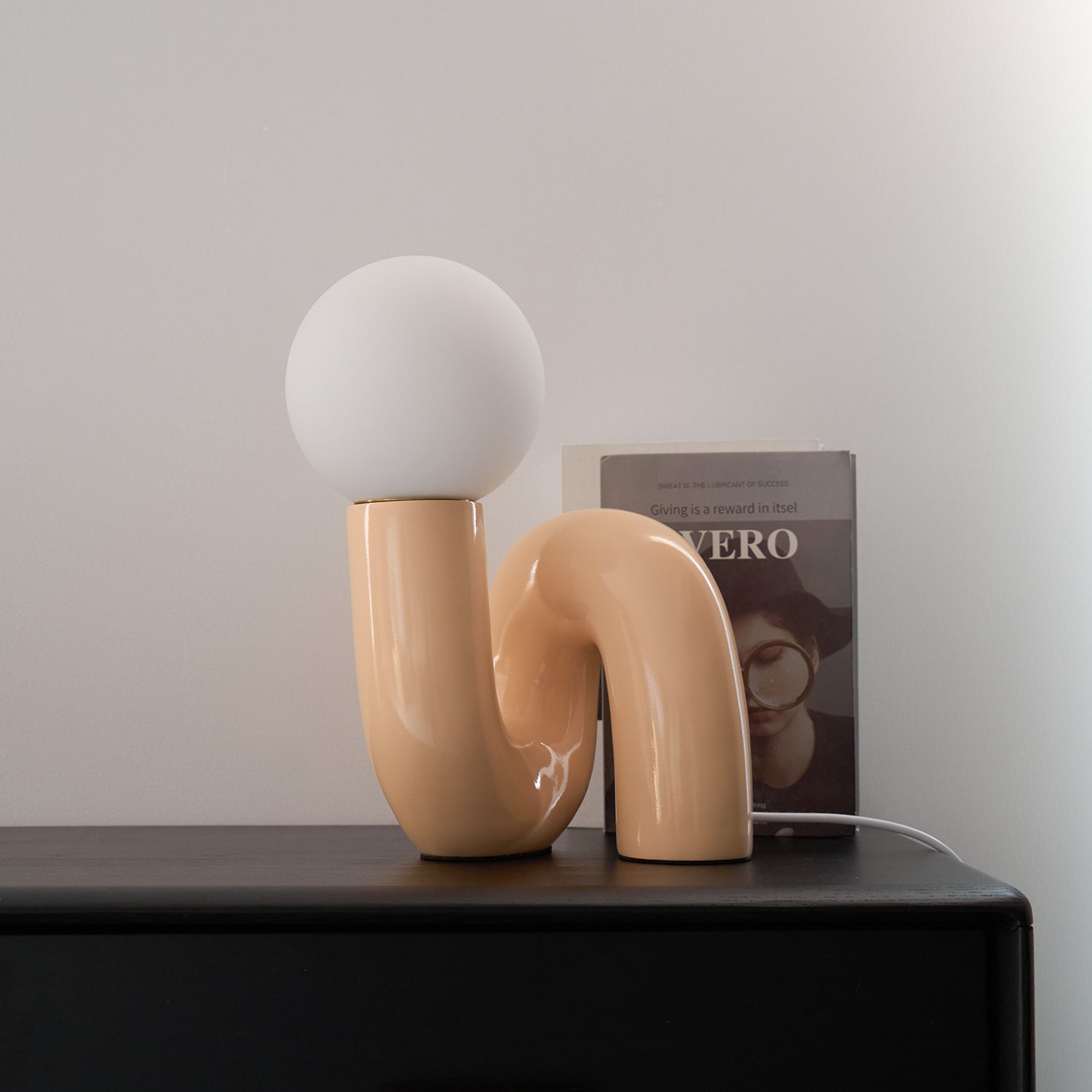 Table Lamp Playful N Shape All White - Letslighting