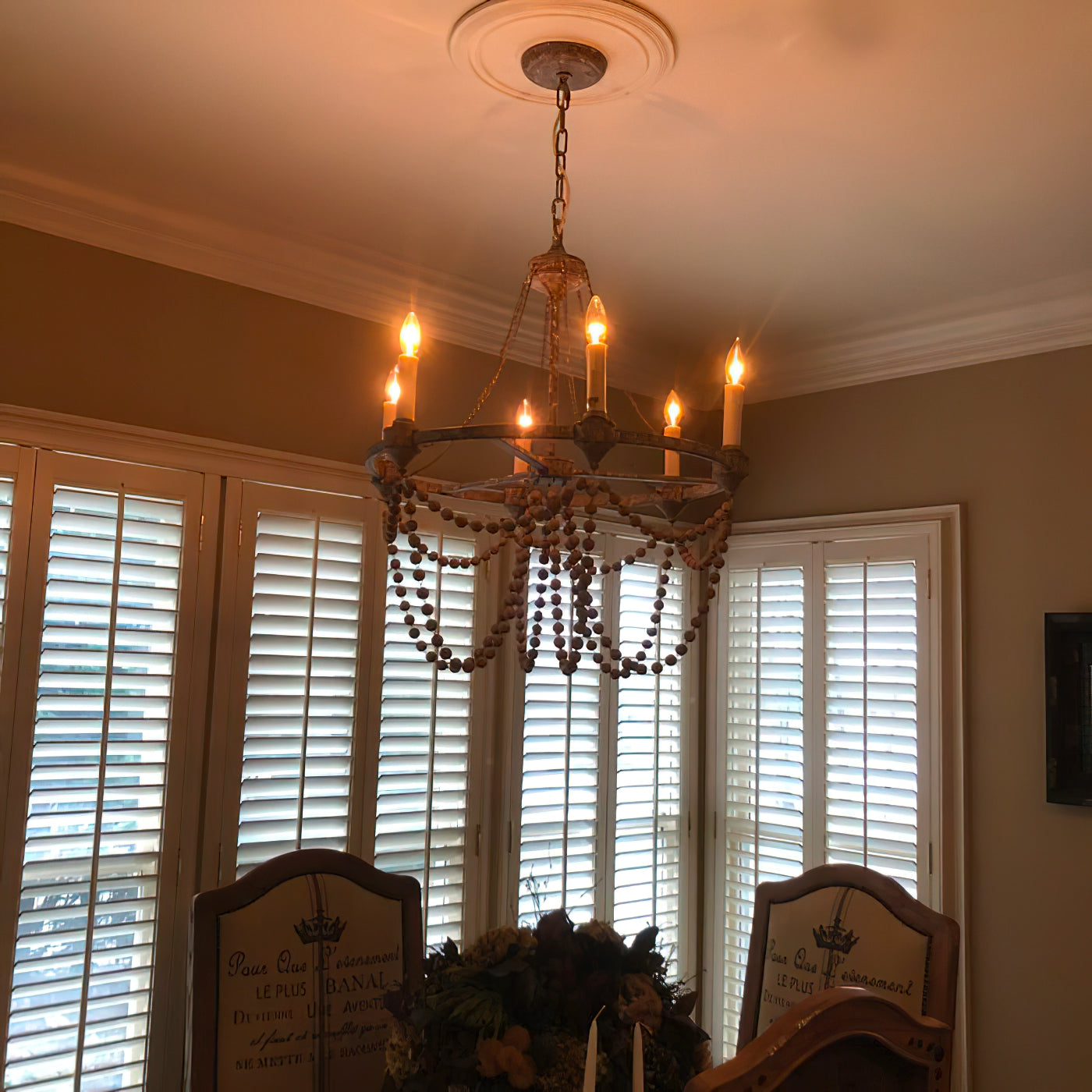 Eurnoros Vintage Industrial Wooden Chandelier - Letslighting