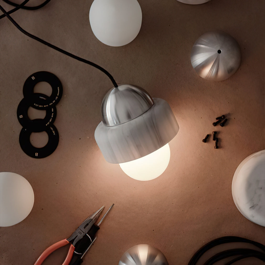 Elliren Modern Minimalist Marble Glass Pendant Lamp - Letslighting