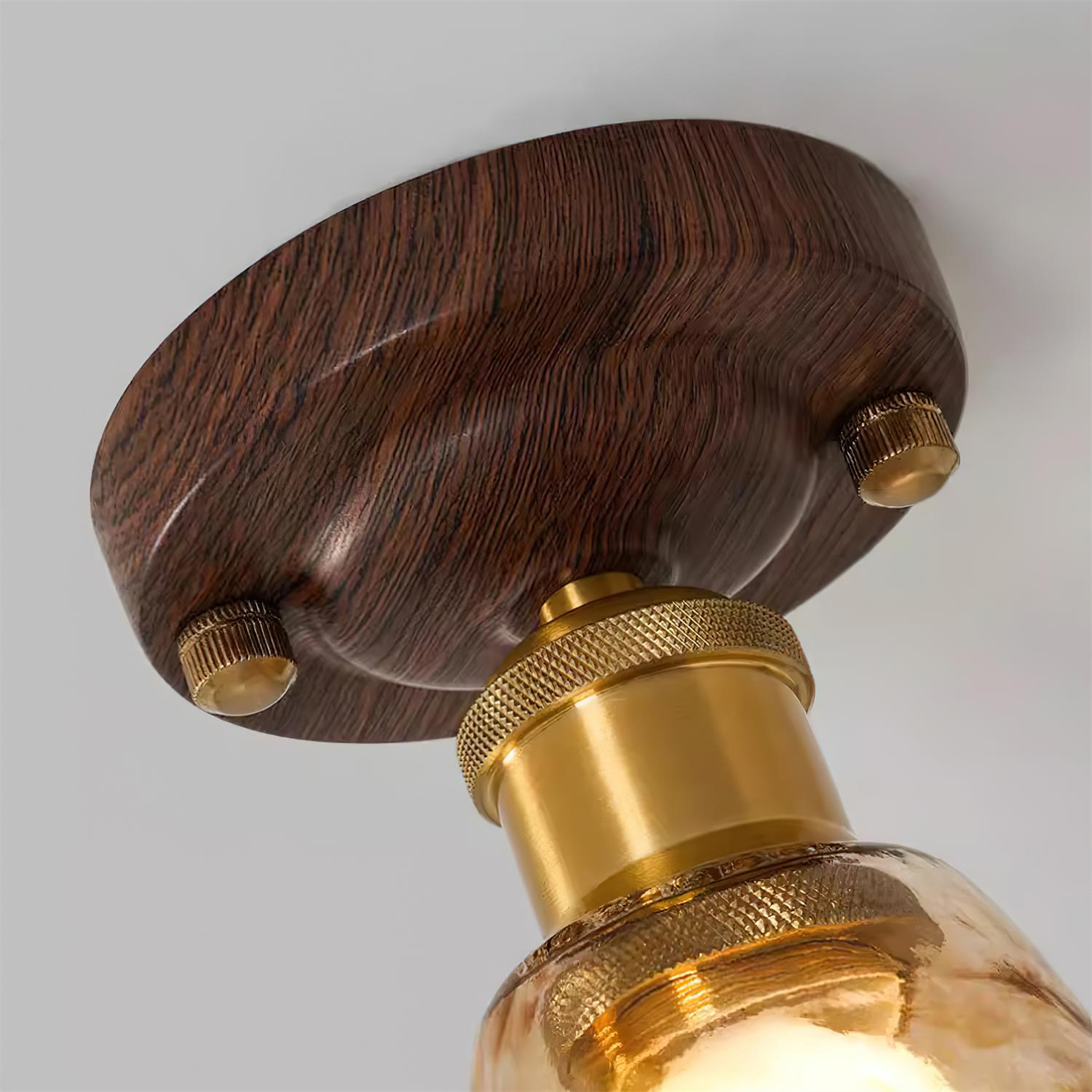 Velimo Amber Glass Flush Mount Ceiling Light - Letslighting