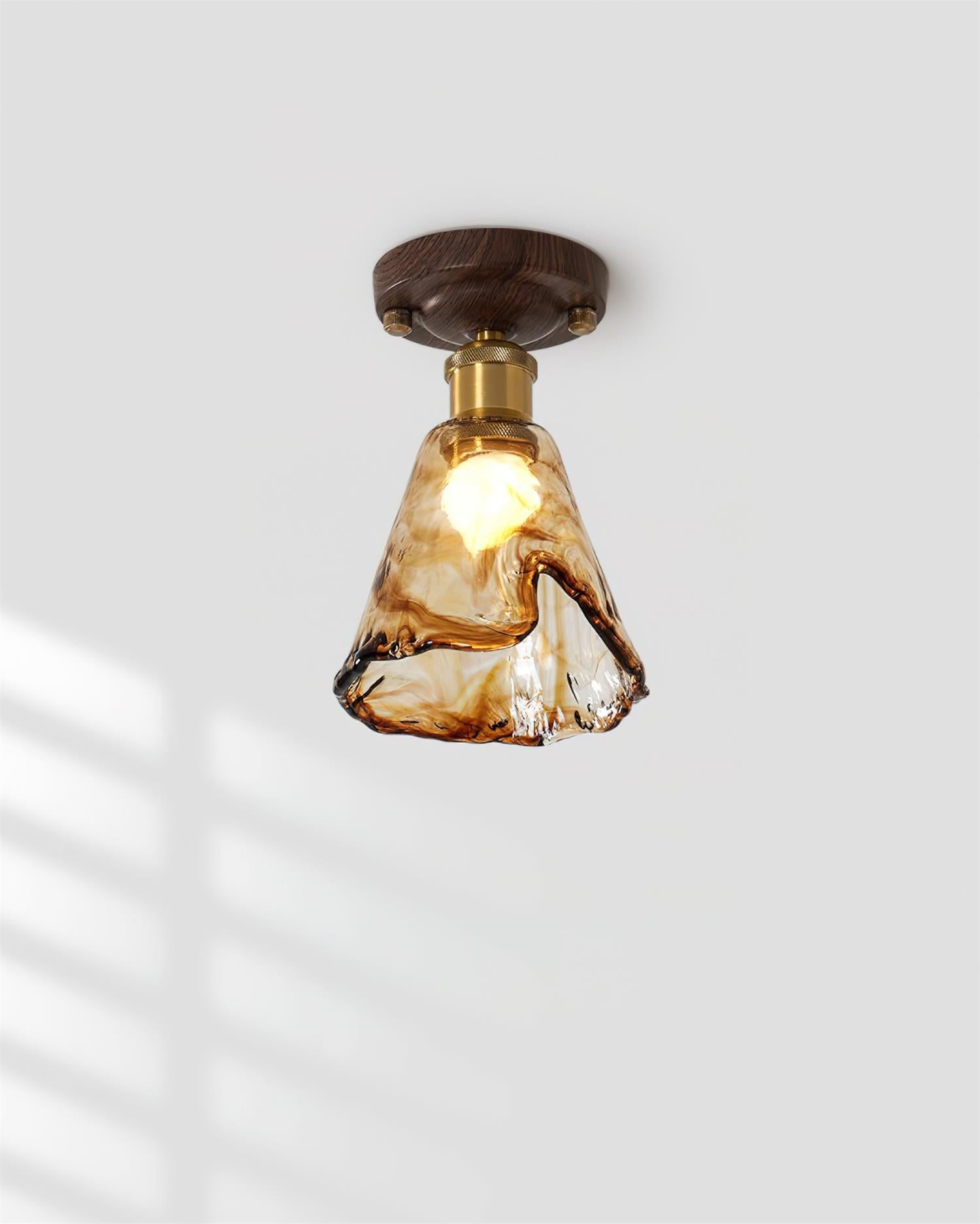 Velimo Amber Glass Flush Mount Ceiling Light - Letslighting