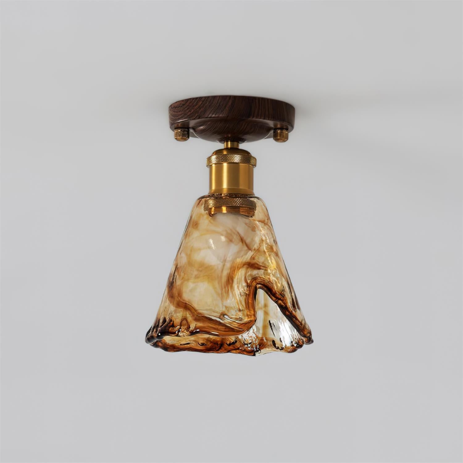 Velimo Amber Glass Flush Mount Ceiling Light - Letslighting