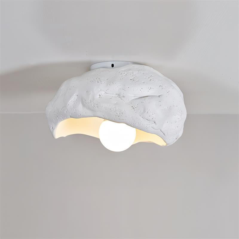 Nami Ceiling Lamp Sculpted Travertine Rock Texture Rustic - Letslighting