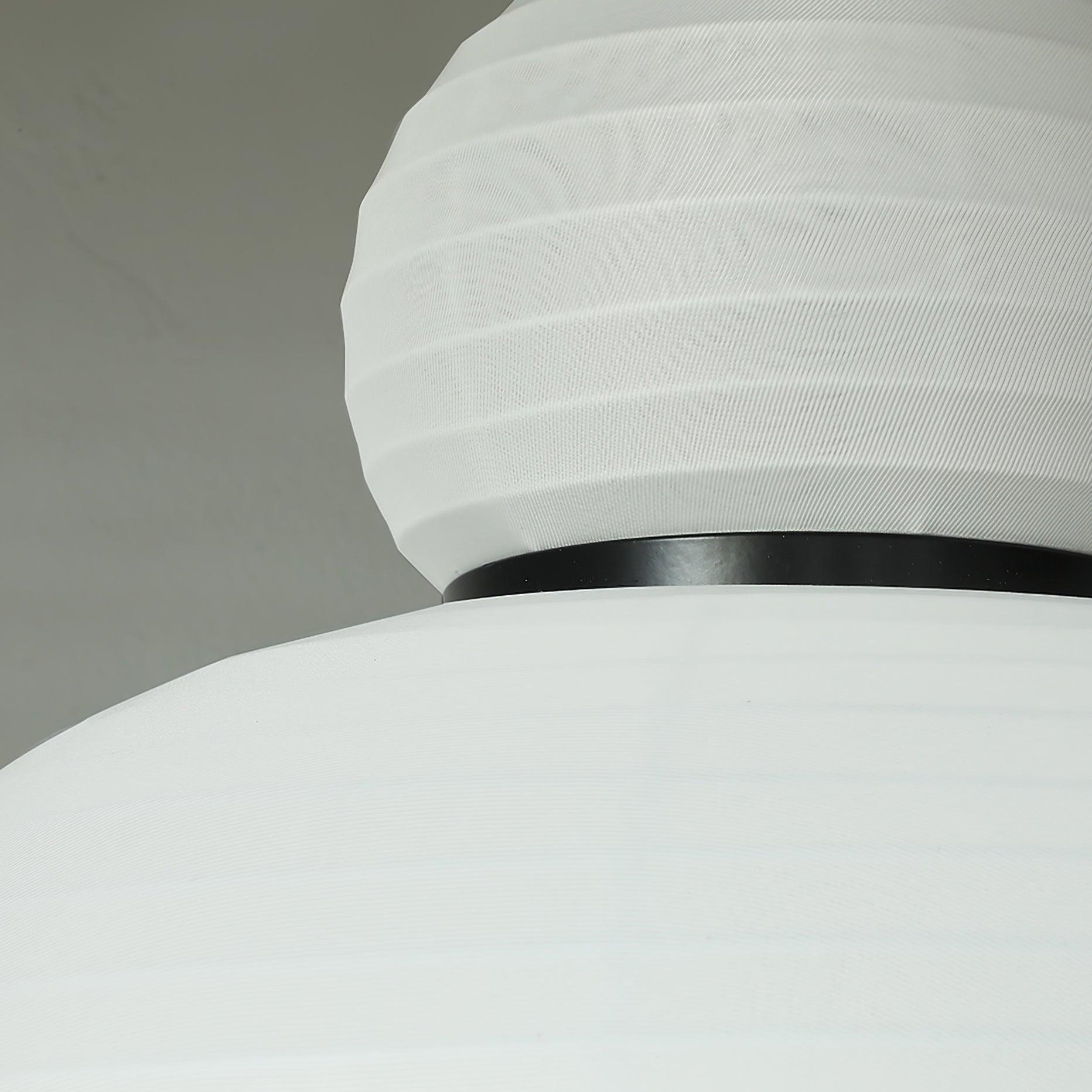 Pendant Lamp White Fabric Shade Black Cable Gentle Ambient Glow - Letslighting