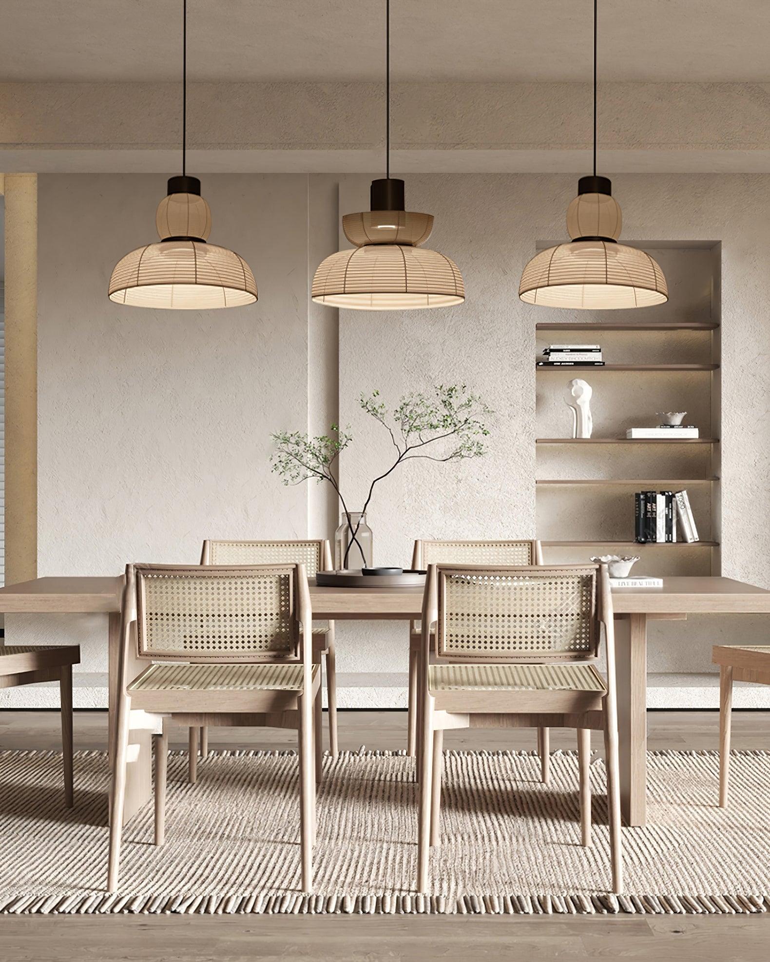 Pendant Lamp White Fabric Shade Black Cable Gentle Ambient Glow - Letslighting