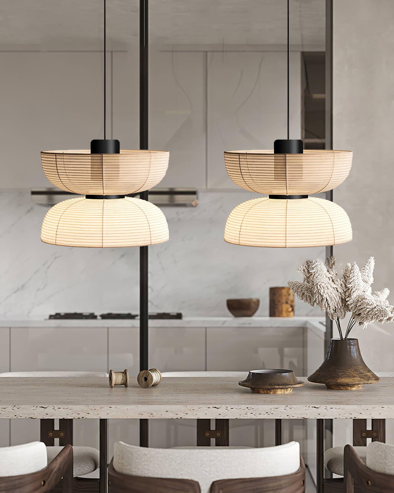 Pendant Lamp White Fabric Shade Black Cable Gentle Ambient Glow - Letslighting