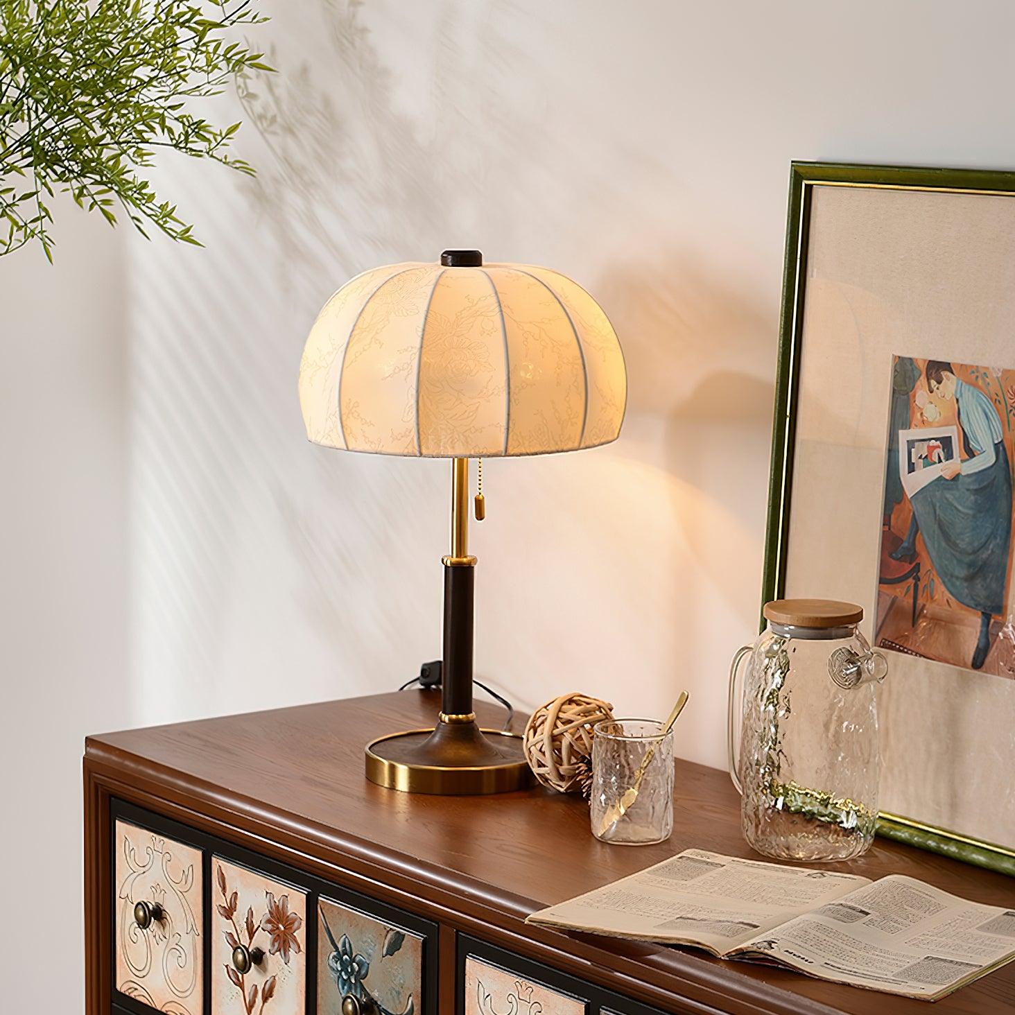 Liorian Wood Fabric Retro Table Lamp - Letslighting