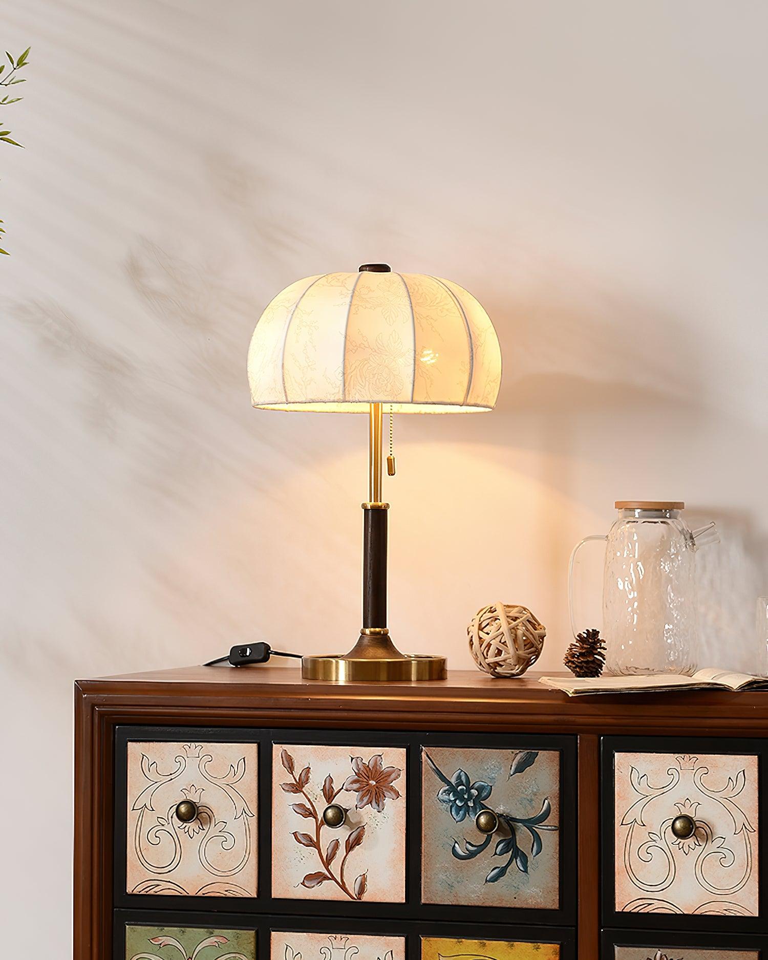 Liorian Wood Fabric Retro Table Lamp - Letslighting
