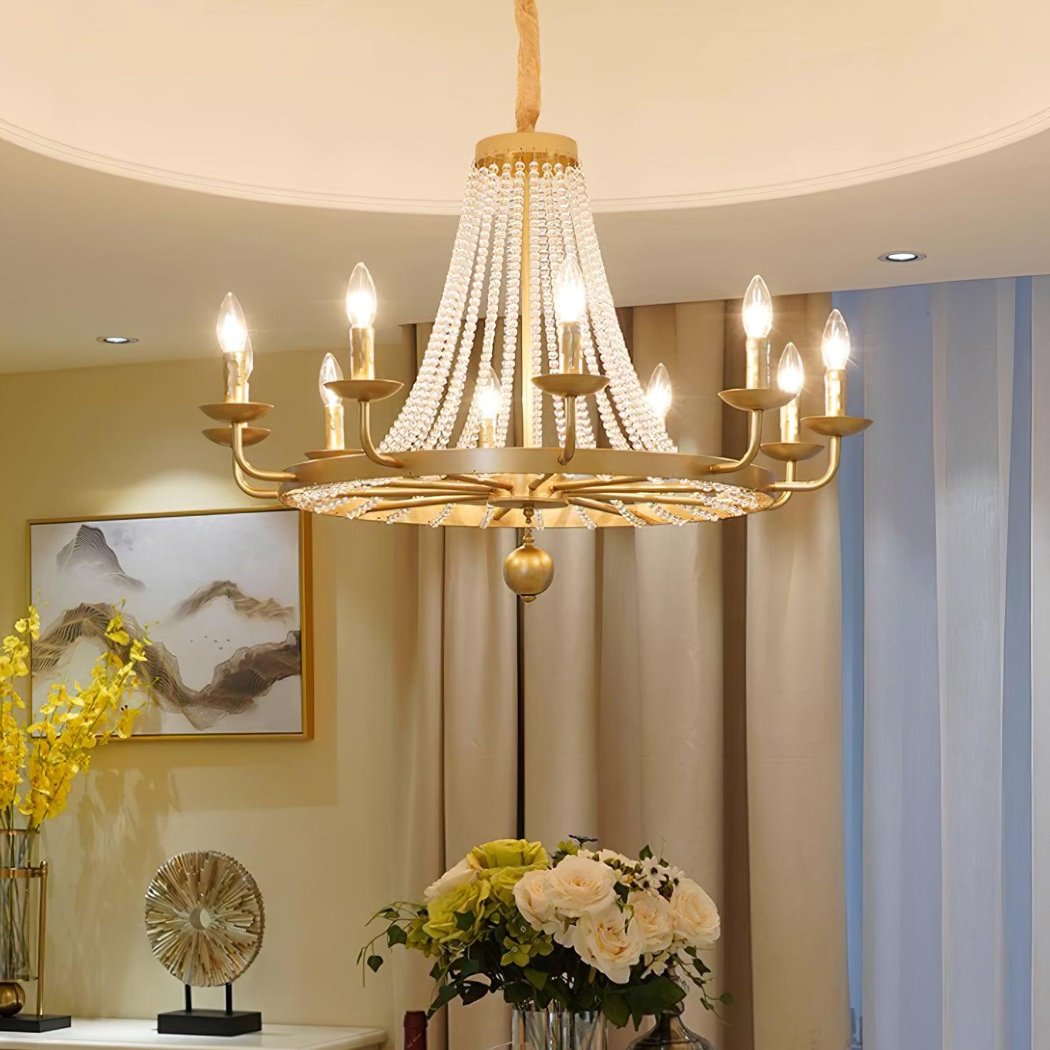 Naples Chandelier Crystal Bead Rustic White Gray Regal - Letslighting