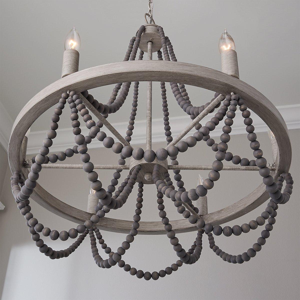 Alshaan Vintage Industrial Wooden Chandelier - Letslighting