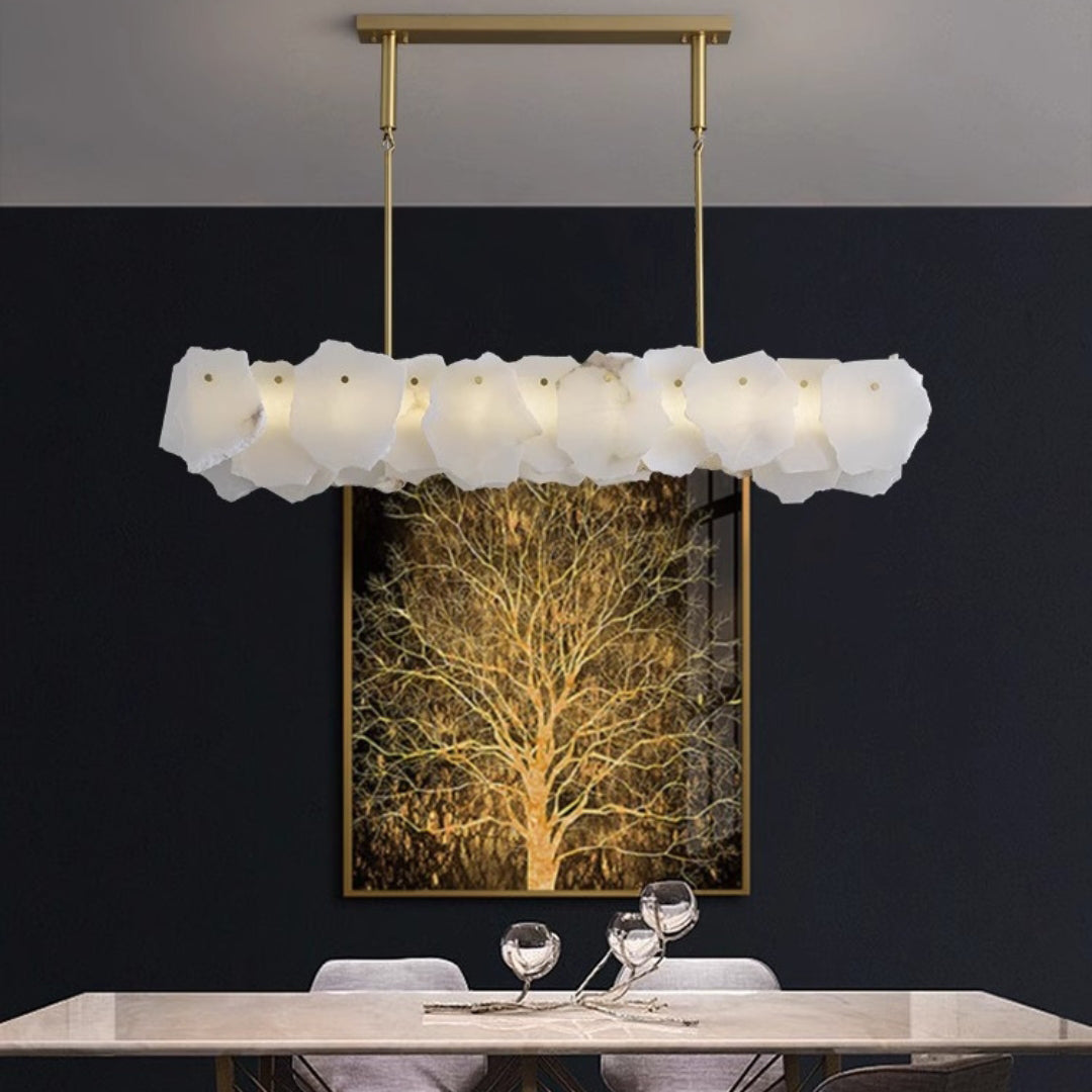 Catala Modern Minimalist Brass Alabaster Chandelier - Letslighting