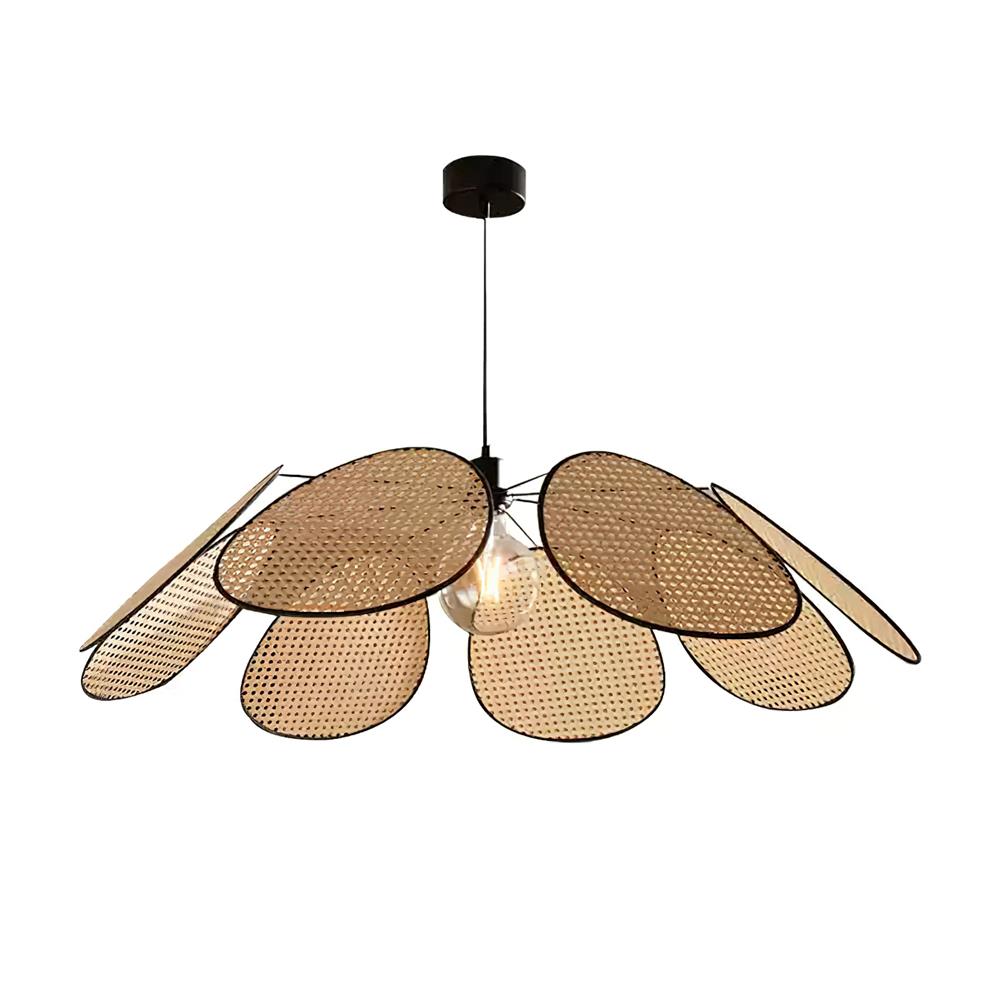 Chandelier with Rattan Petals and Frame Ambient Bohemian - Letslighting