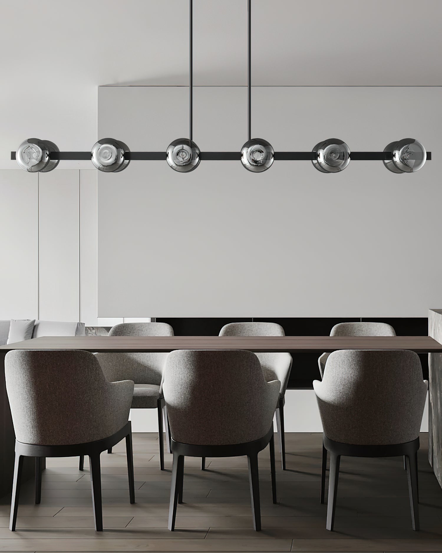 Lustra Chandelier Black Frame Smoked Glass Bold - Letslighting