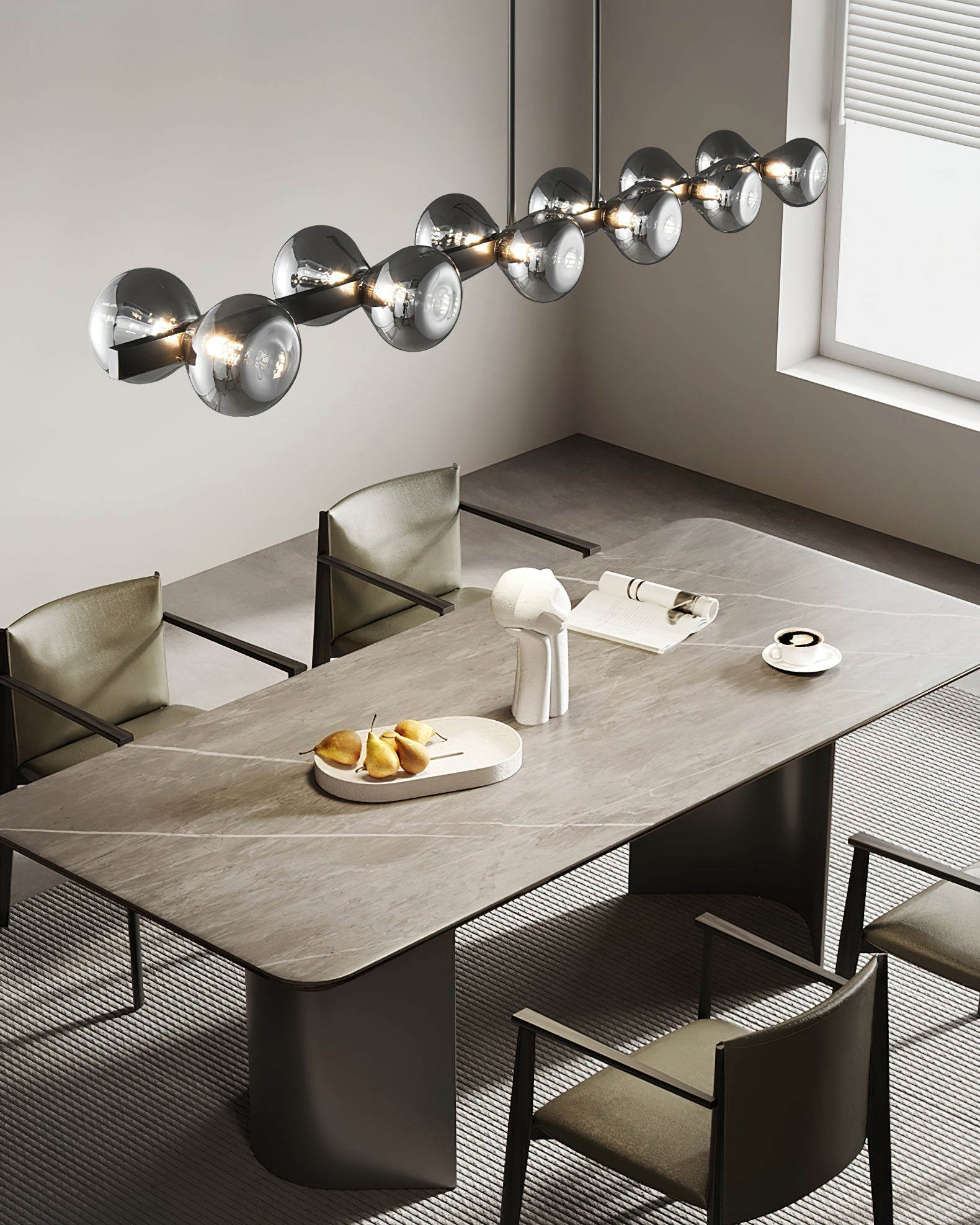 Lustra Chandelier Black Frame Smoked Glass Bold - Letslighting