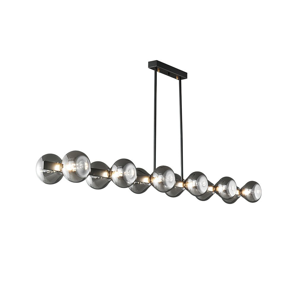 Lustra Chandelier Black Frame Smoked Glass Bold - Letslighting