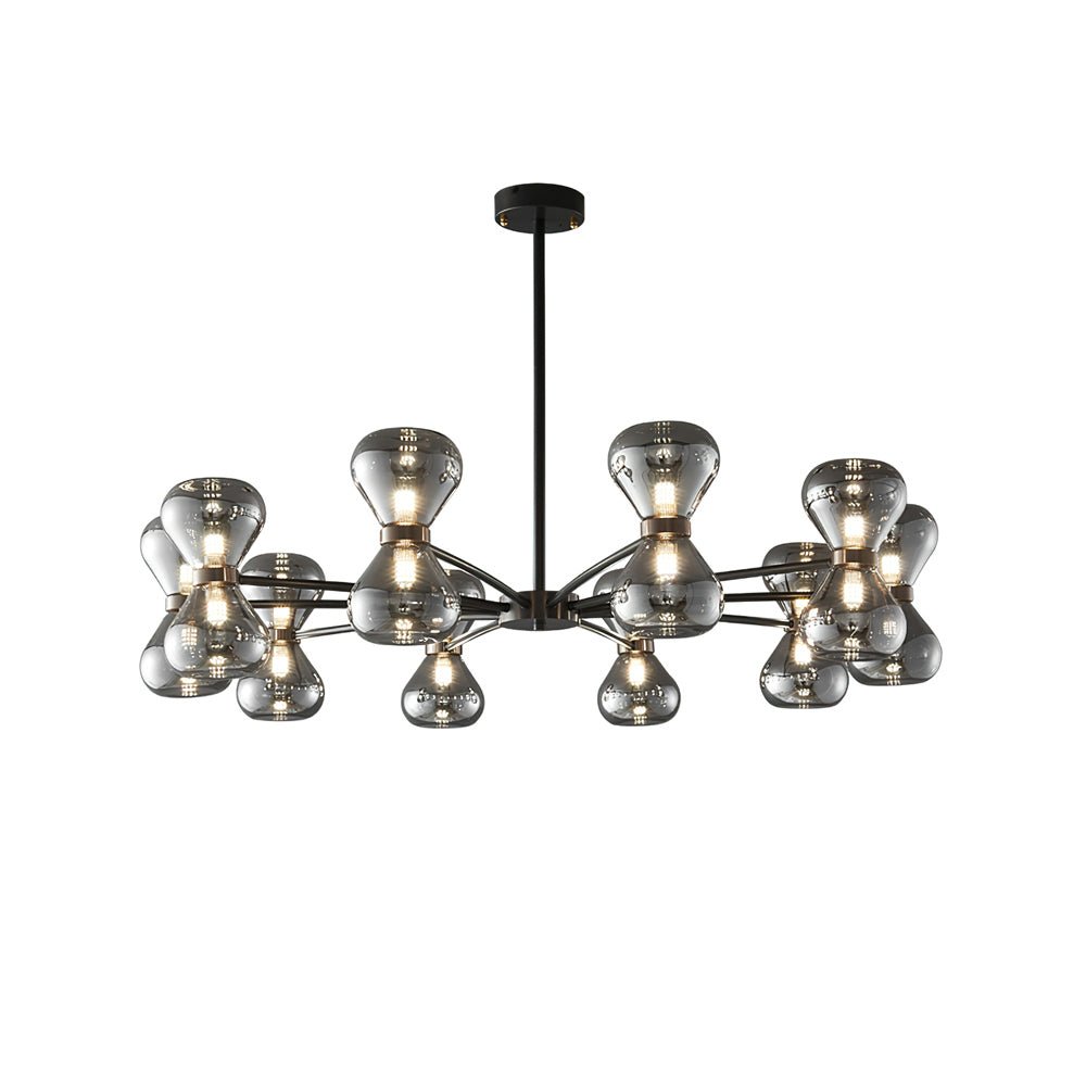Lustra Chandelier Black Frame Smoked Glass Bold - Letslighting