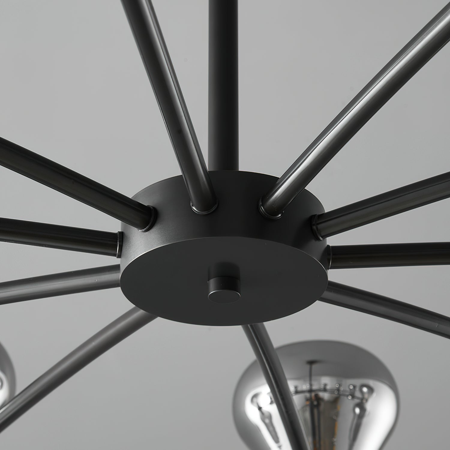 Lustra Chandelier Black Frame Smoked Glass Bold - Letslighting