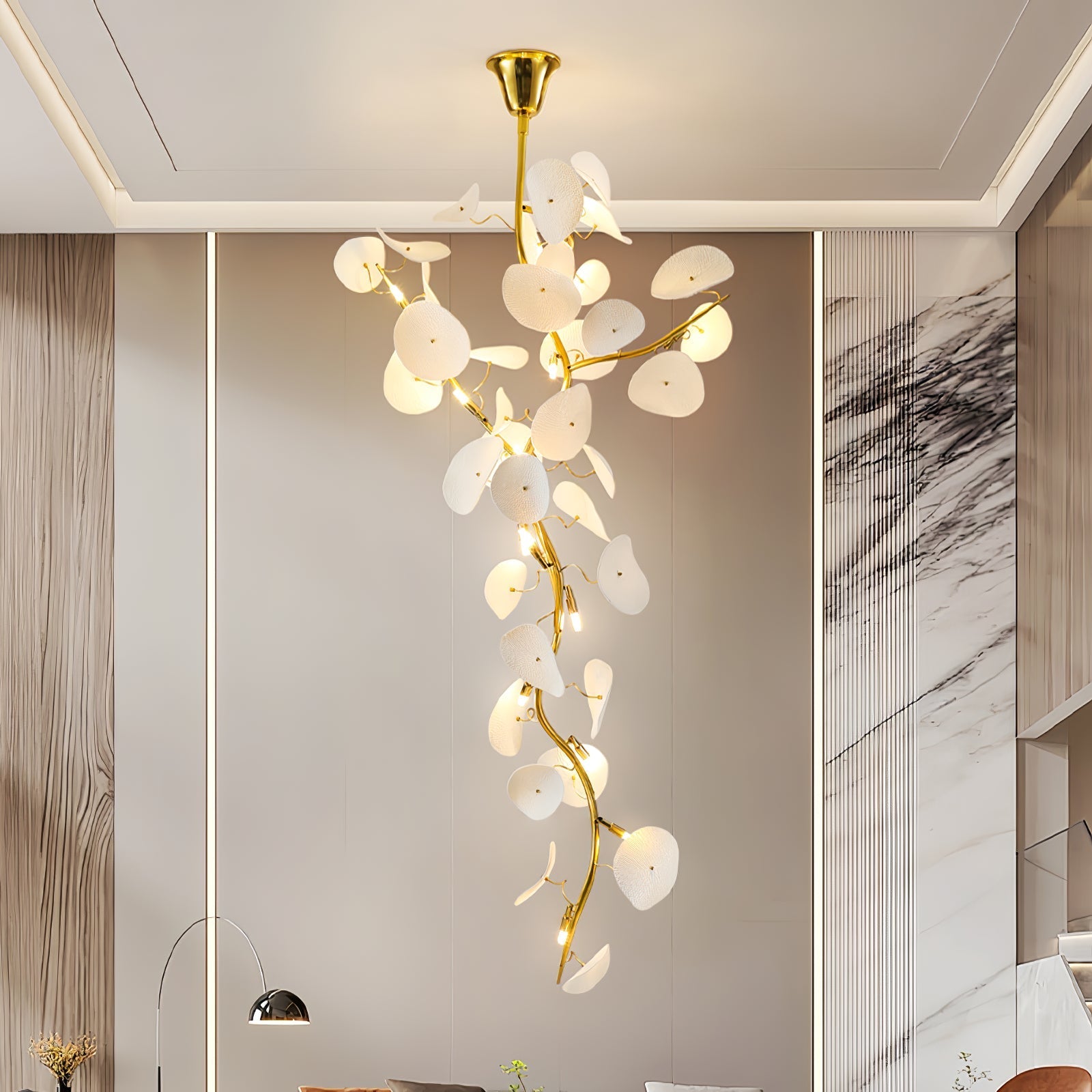 Orthair Branch Ceramic Brass Chandelier - Letslighting