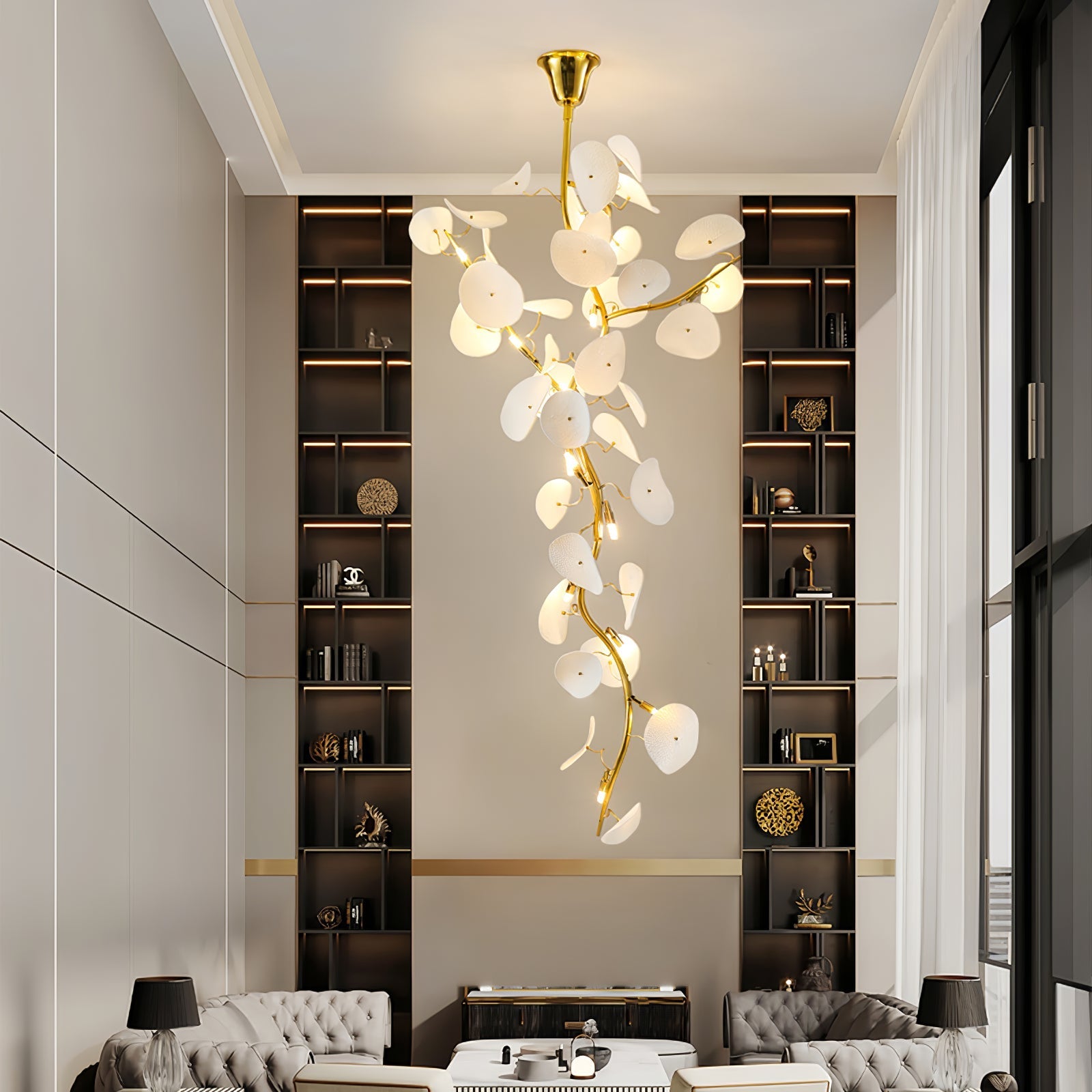 Orthair Branch Ceramic Brass Chandelier - Letslighting
