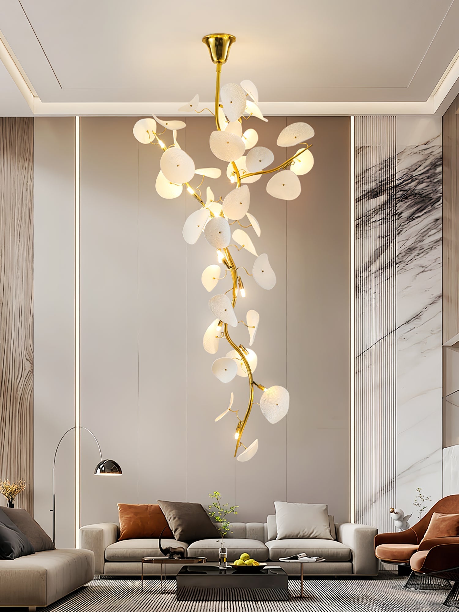Orthair Branch Ceramic Brass Chandelier - Letslighting