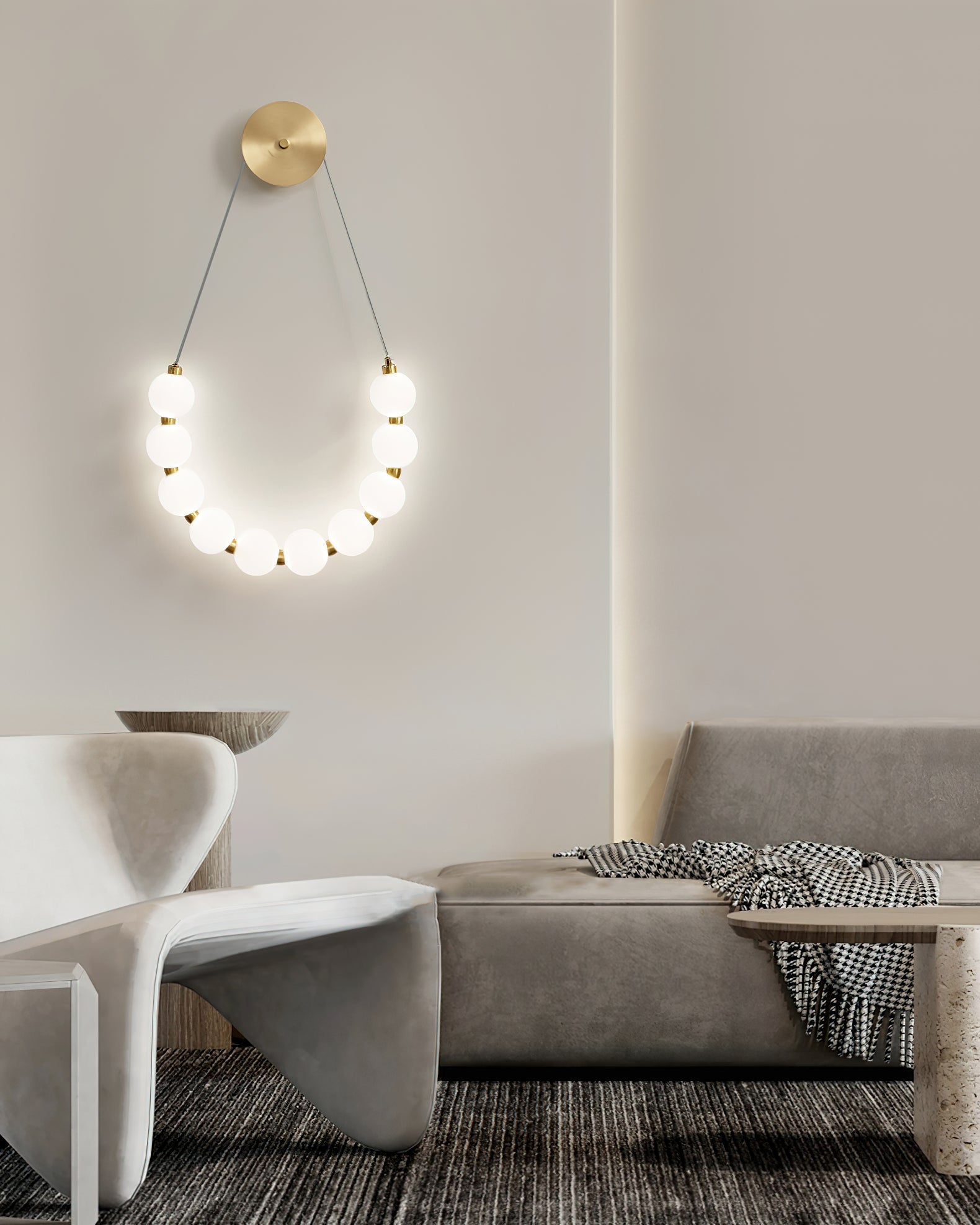 Ilirel Art Necklace Loop Brass Wall Lamp - Letslighting