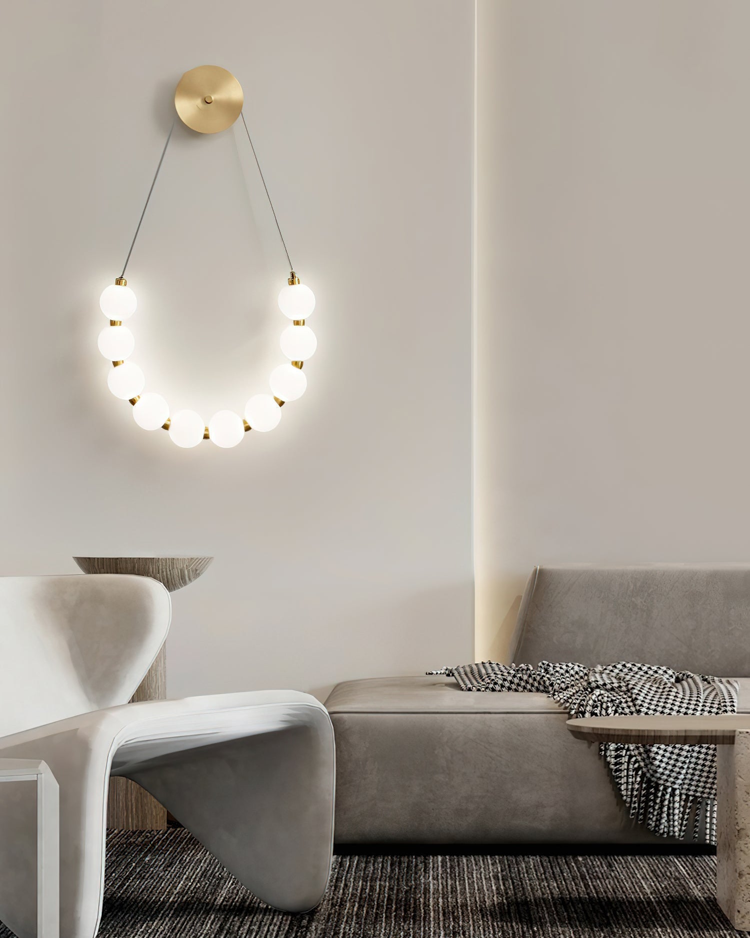 Ilirel Art Necklace Loop Brass Wall Lamp - Letslighting